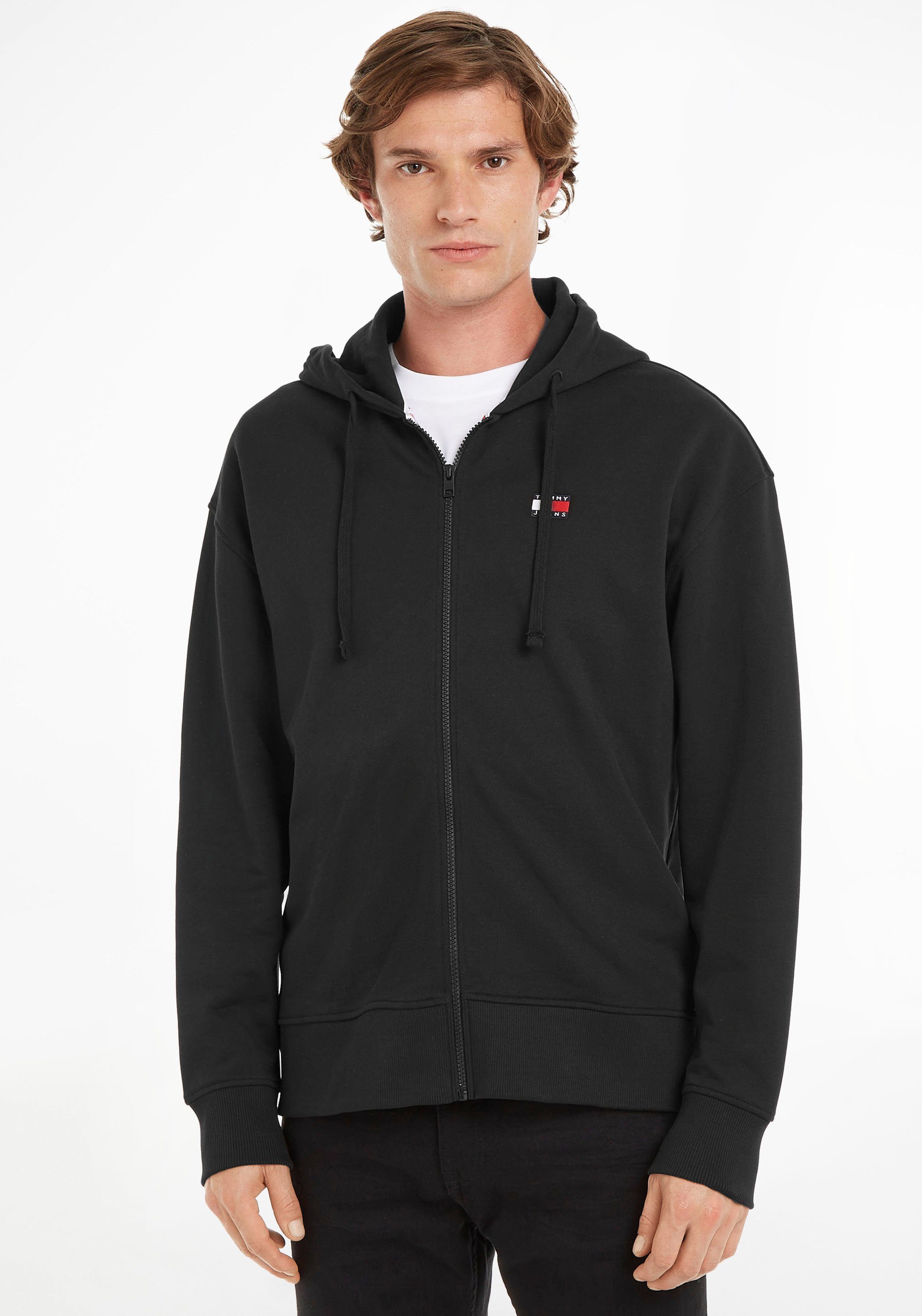 tommy jeans tjm solid badge zip mock neck
