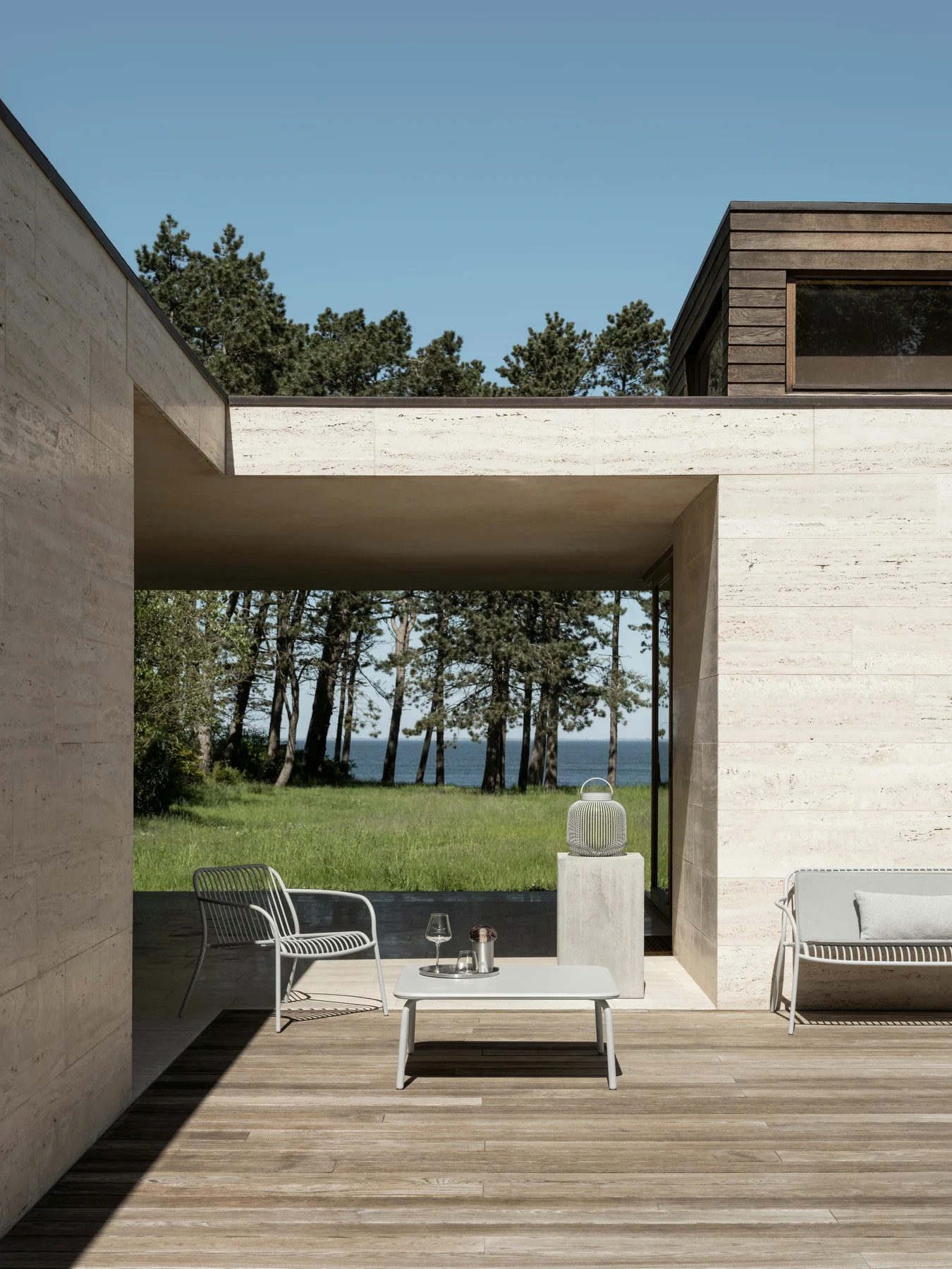 blomus Gartenlounge-Bank Blomus -YUA WIRE- Loungesofa Silk Gray 134 x 72 x 66 cm