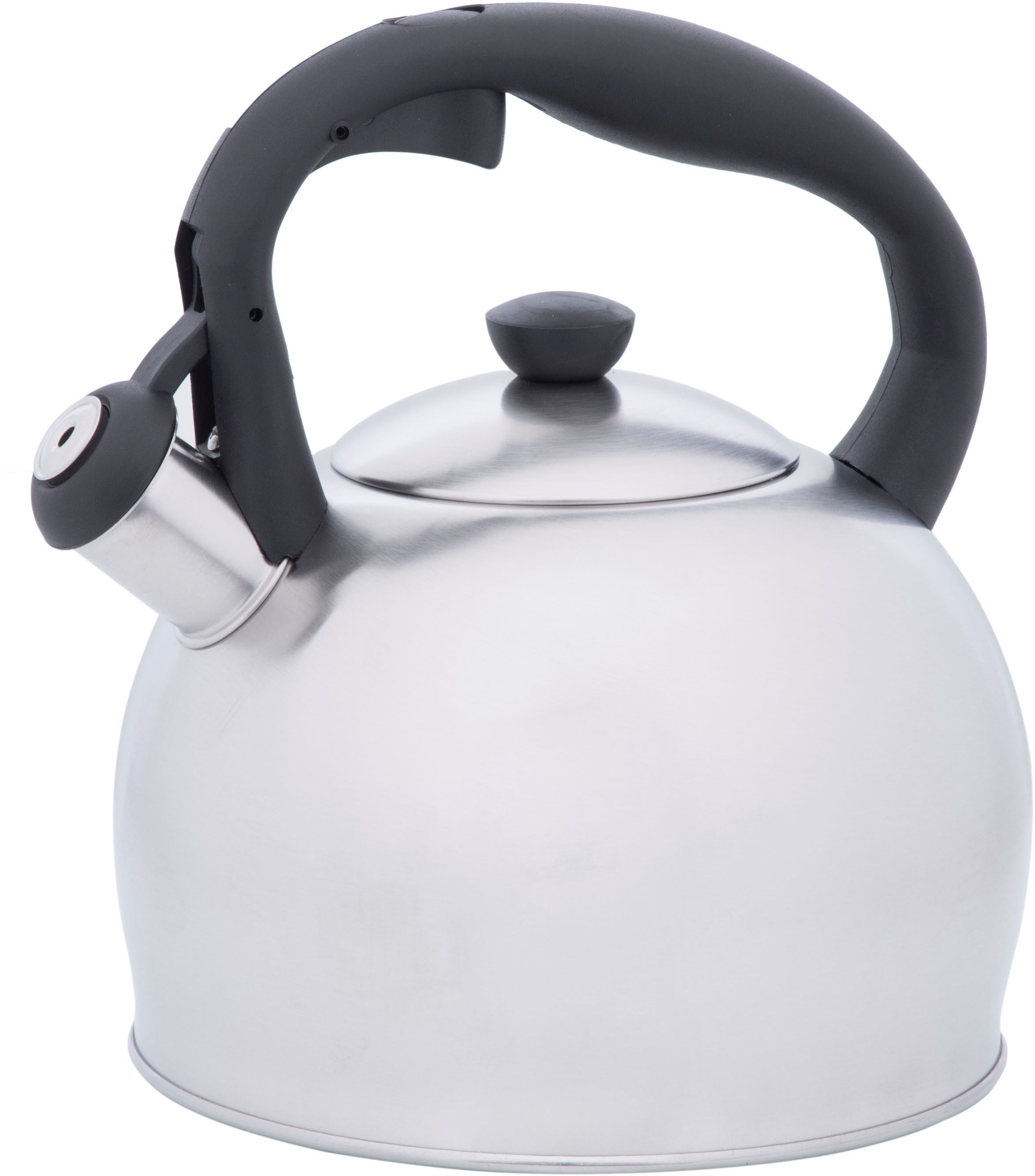 RESTO Kitchenware Wasserkessel Perseus, Flötenkessel 3 l m. wärmespeicherndem Boden im Geschenkkarton, Edelstahl (1-tlg), mit ergonomischem, wärmeableitenden Bakelit-Griff