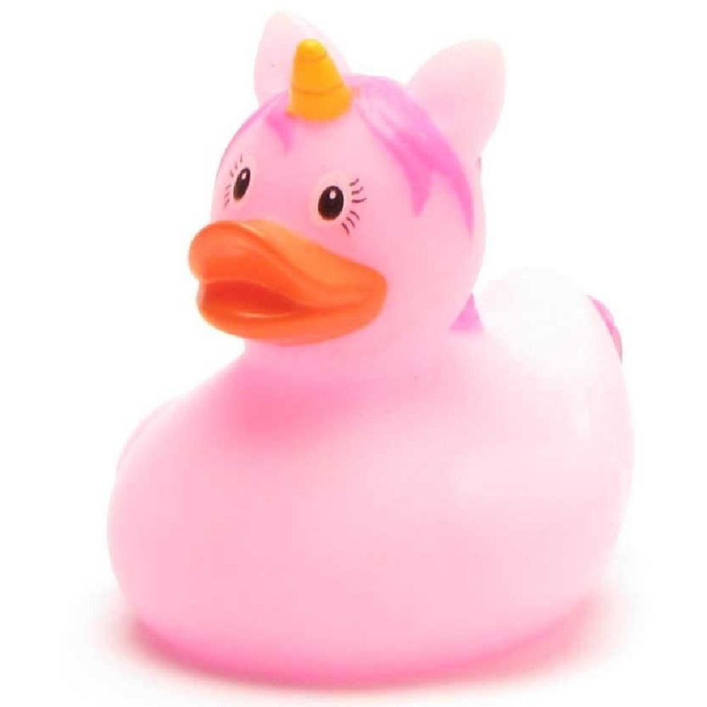 Lilalu Badespielzeug Mini Einhorn Badeente - Quietscheente - pink