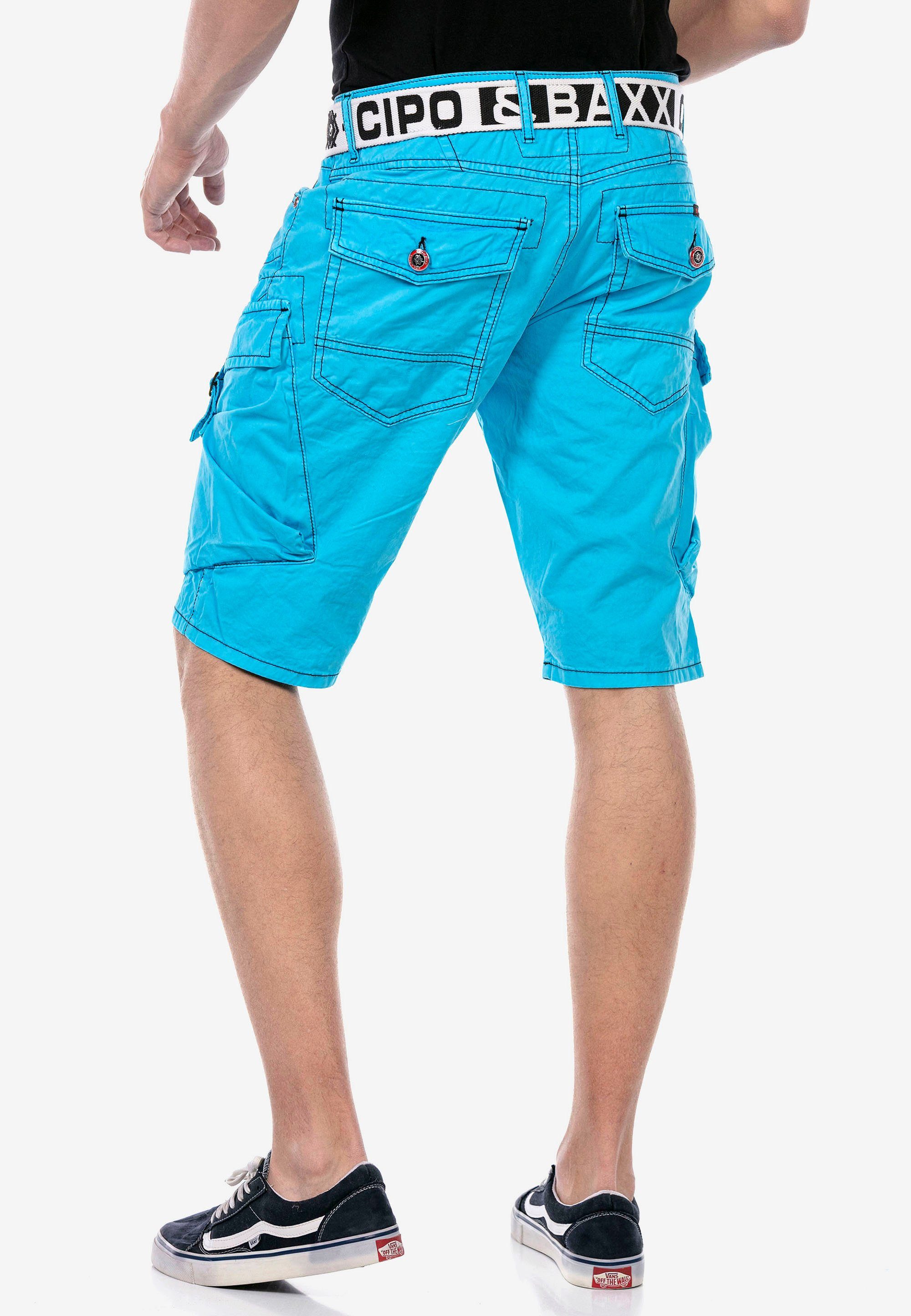 & hellblau Shorts Cargotaschen coolen Baxx Cipo mit