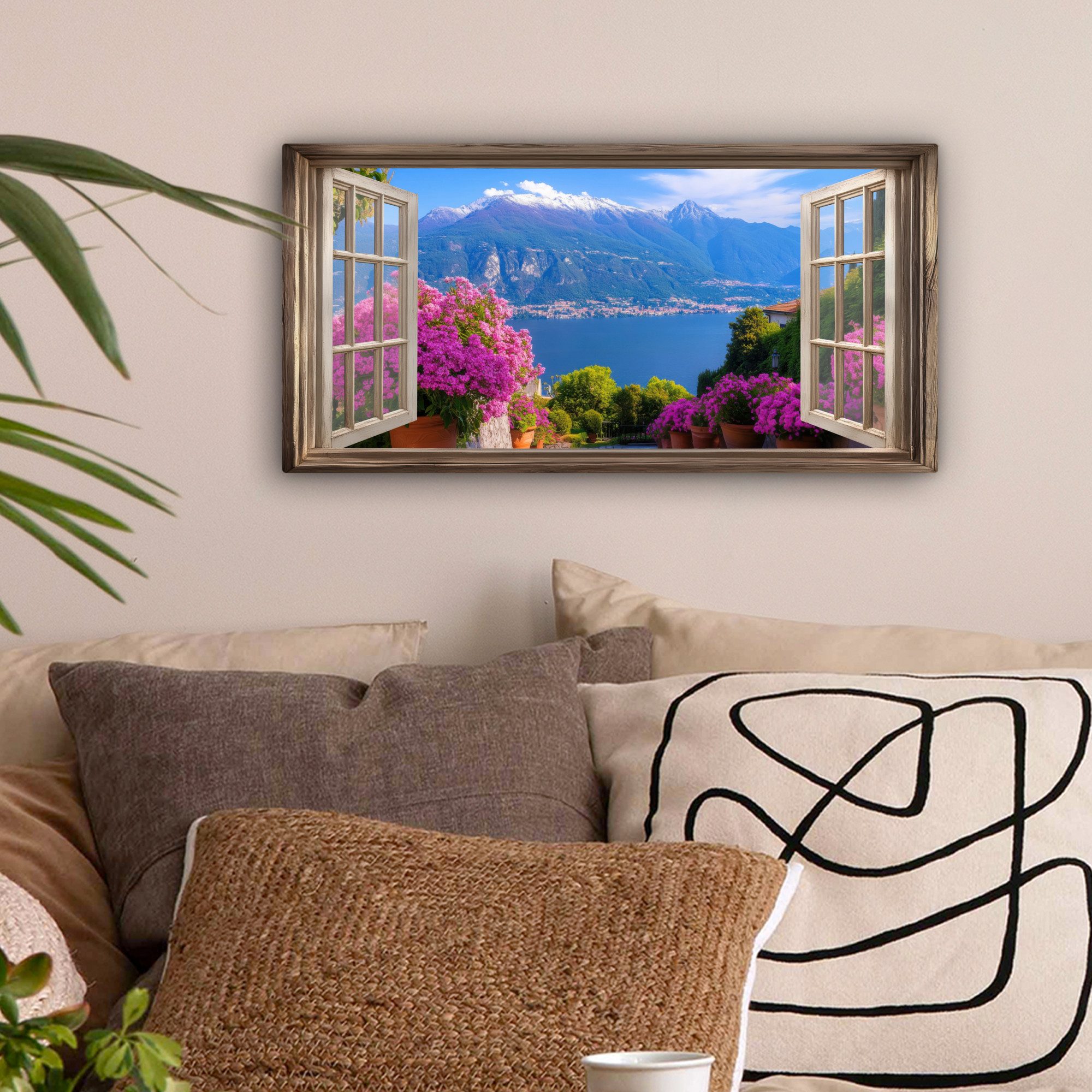 OneMillionCanvasses® Leinwandbild Panorama Durchblick - Berg günstig online kaufen