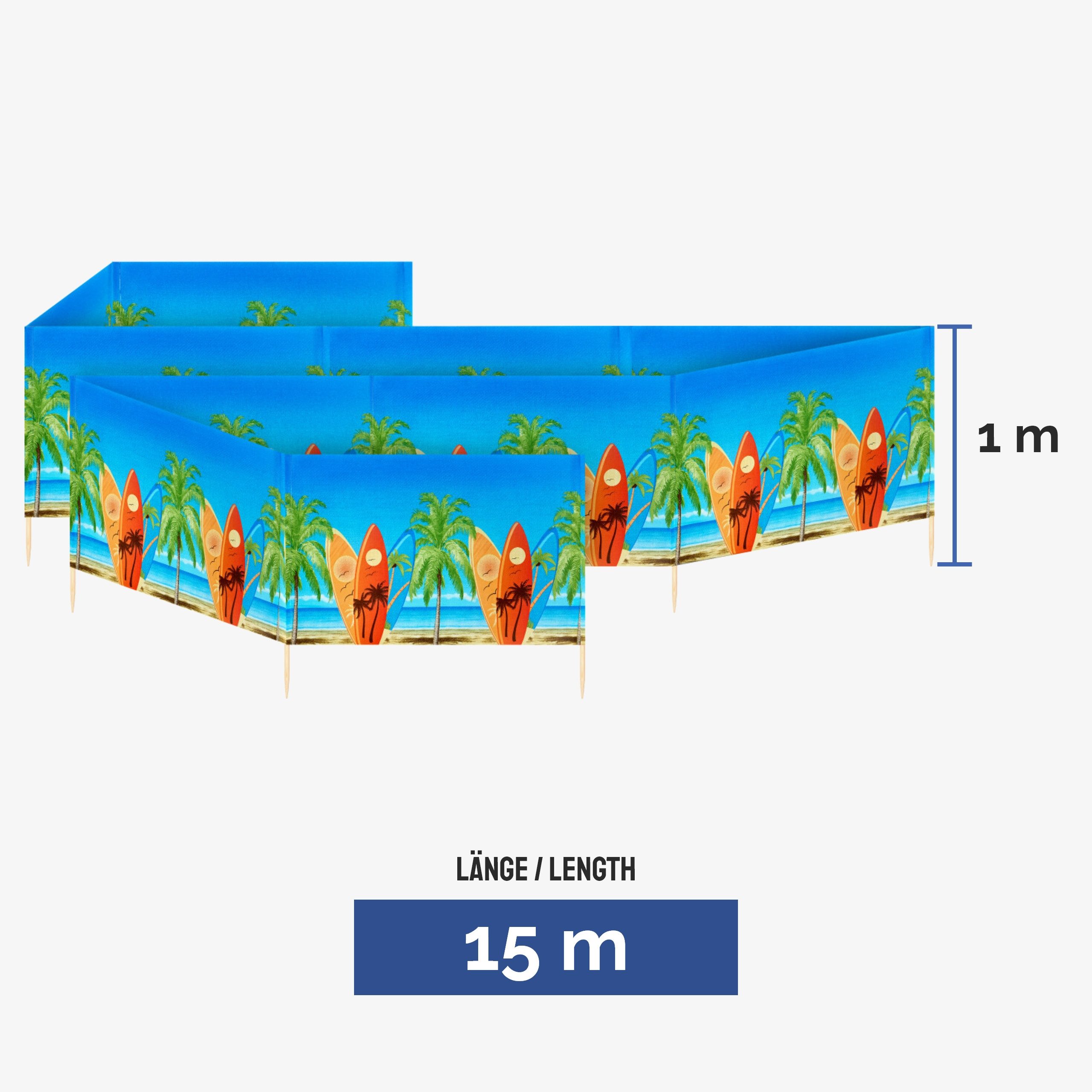 Ladeheid Windschutz Strand Sichtschutz 15m LAEX001 günstig online kaufen