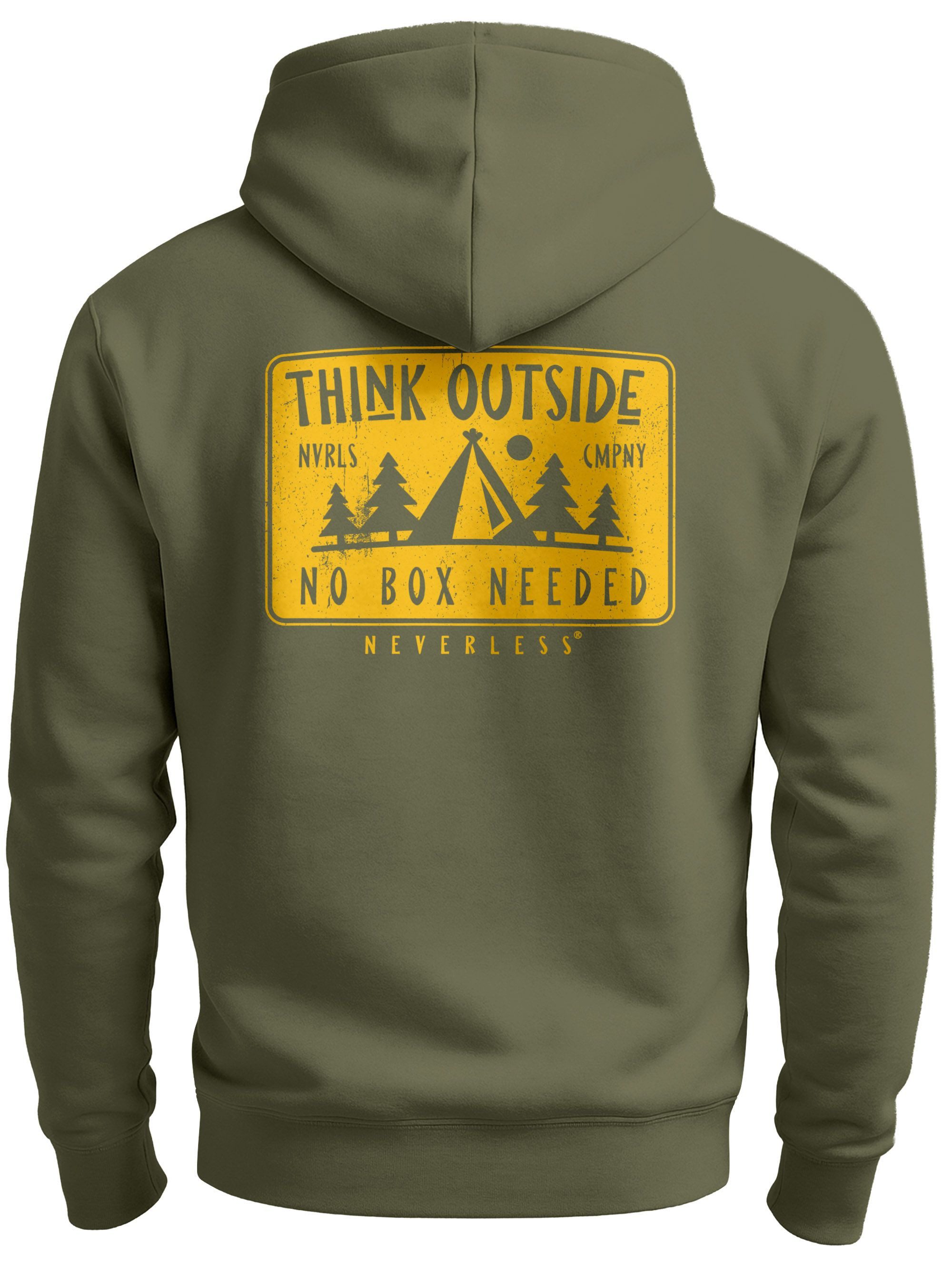 Neverless Hoodie Herren Hoodie Backprint SpuchThink Outside Rückenaufdruck günstig online kaufen