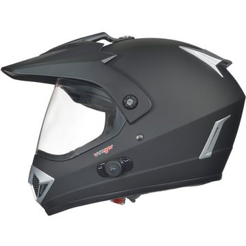 rueger-helmets Motorradhelm RX-960 COM Bluetooth Crosshelm Integralhelm Quad Cross Enduro Motocross Offroad Helm ruegerRX-960-COM Matt Schwarz XS