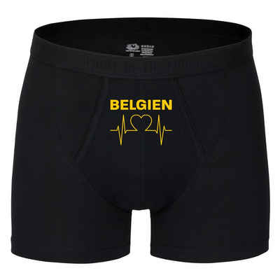 multifanshop Boxershorts Belgien - Herzschlag - Unterwäsche