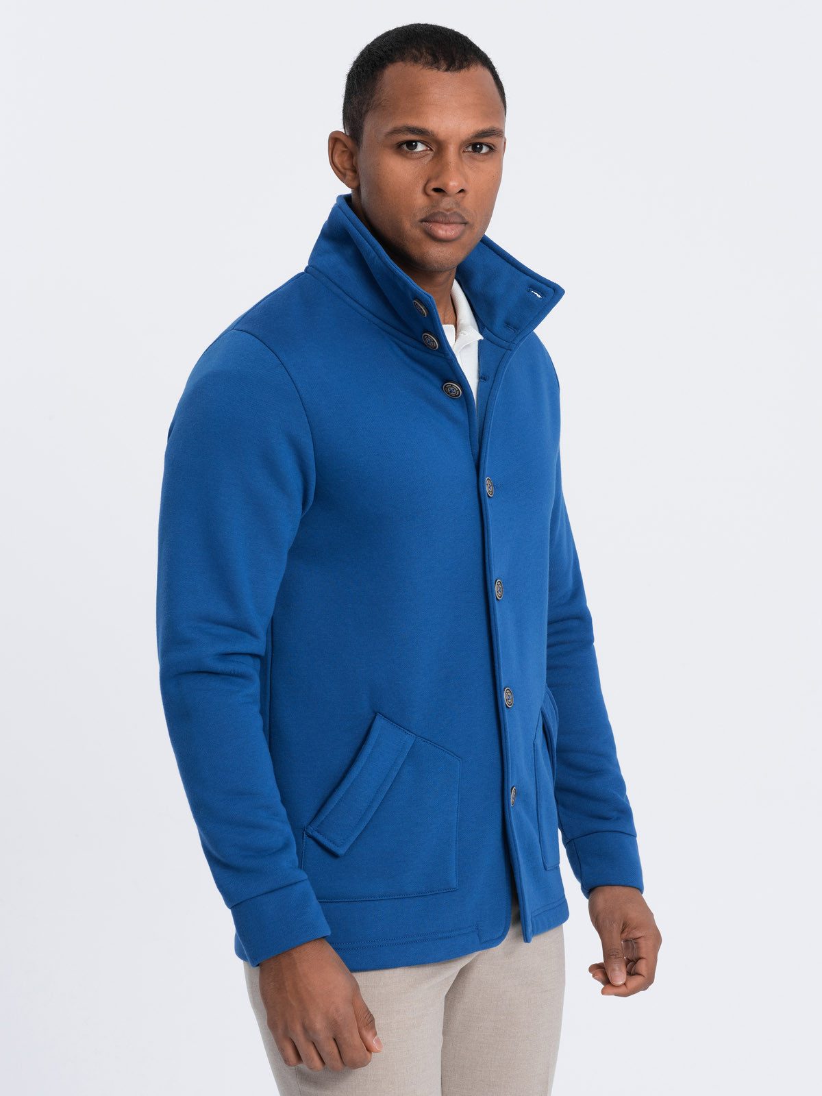 OMBRE Sweatshirt Herren Sweatshirt mit Knopfleiste günstig online kaufen