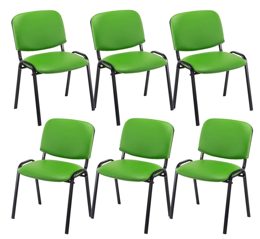 CLP Besucherstuhl Ken Kunstleder (6er Set), stapelbar, Sitzhöhe 44cm