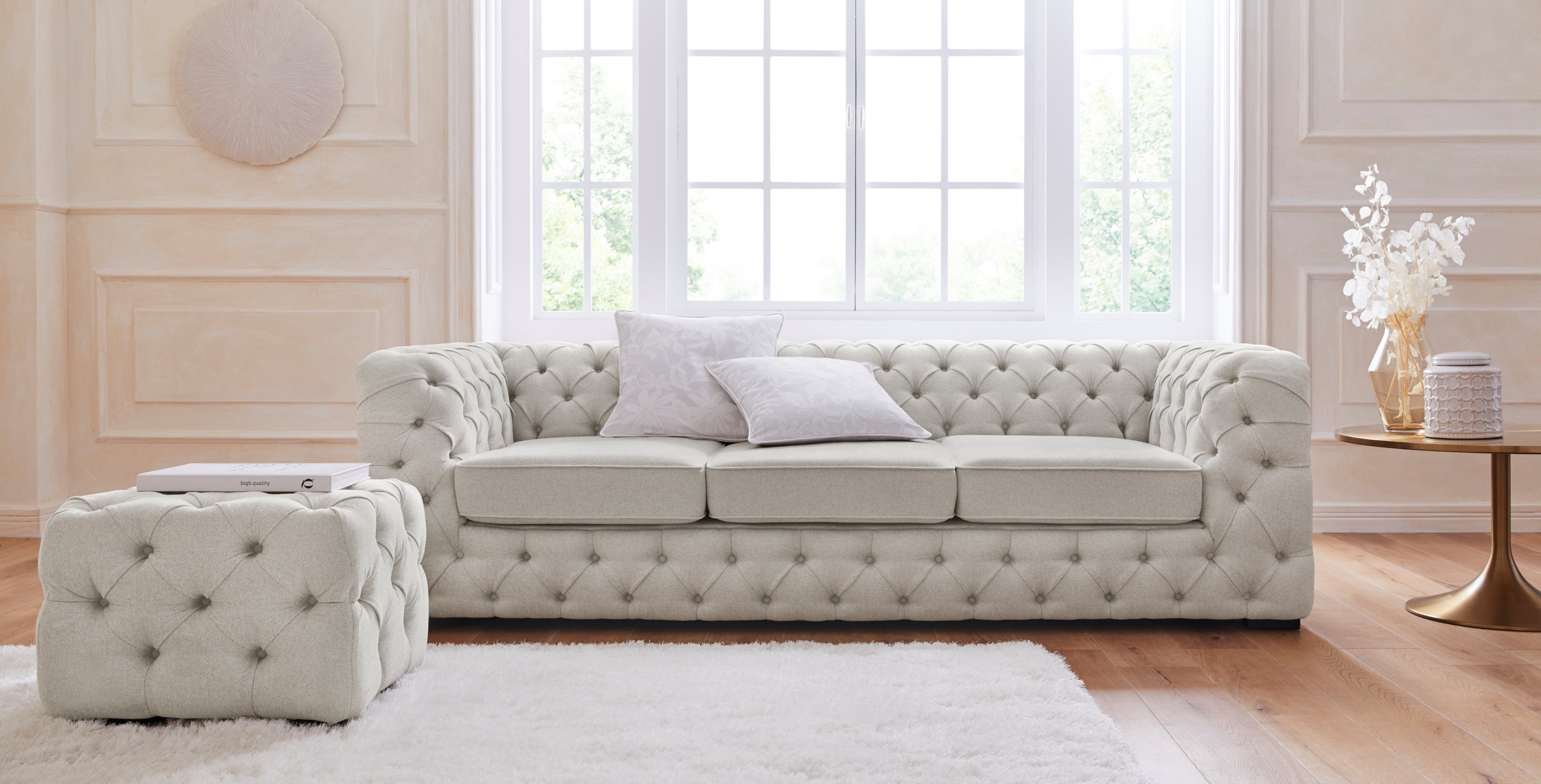 Home affaire Chesterfield-Sofa Kalina, klassische Chesterfield-Knopfheftung günstig online kaufen