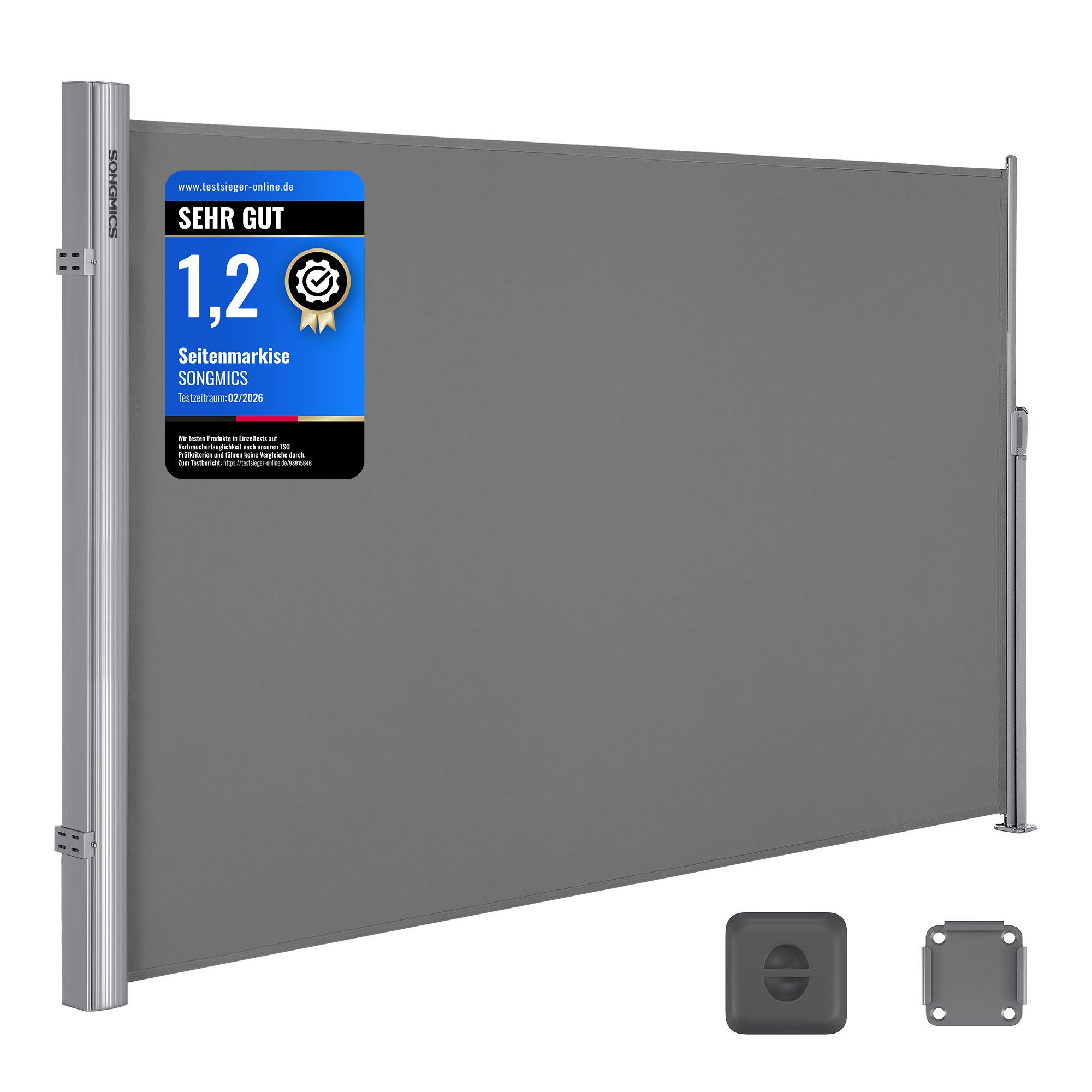 SONGMICS Seitenmarkise Sichtschutz Windschutz Markise ausziehbar günstig online kaufen