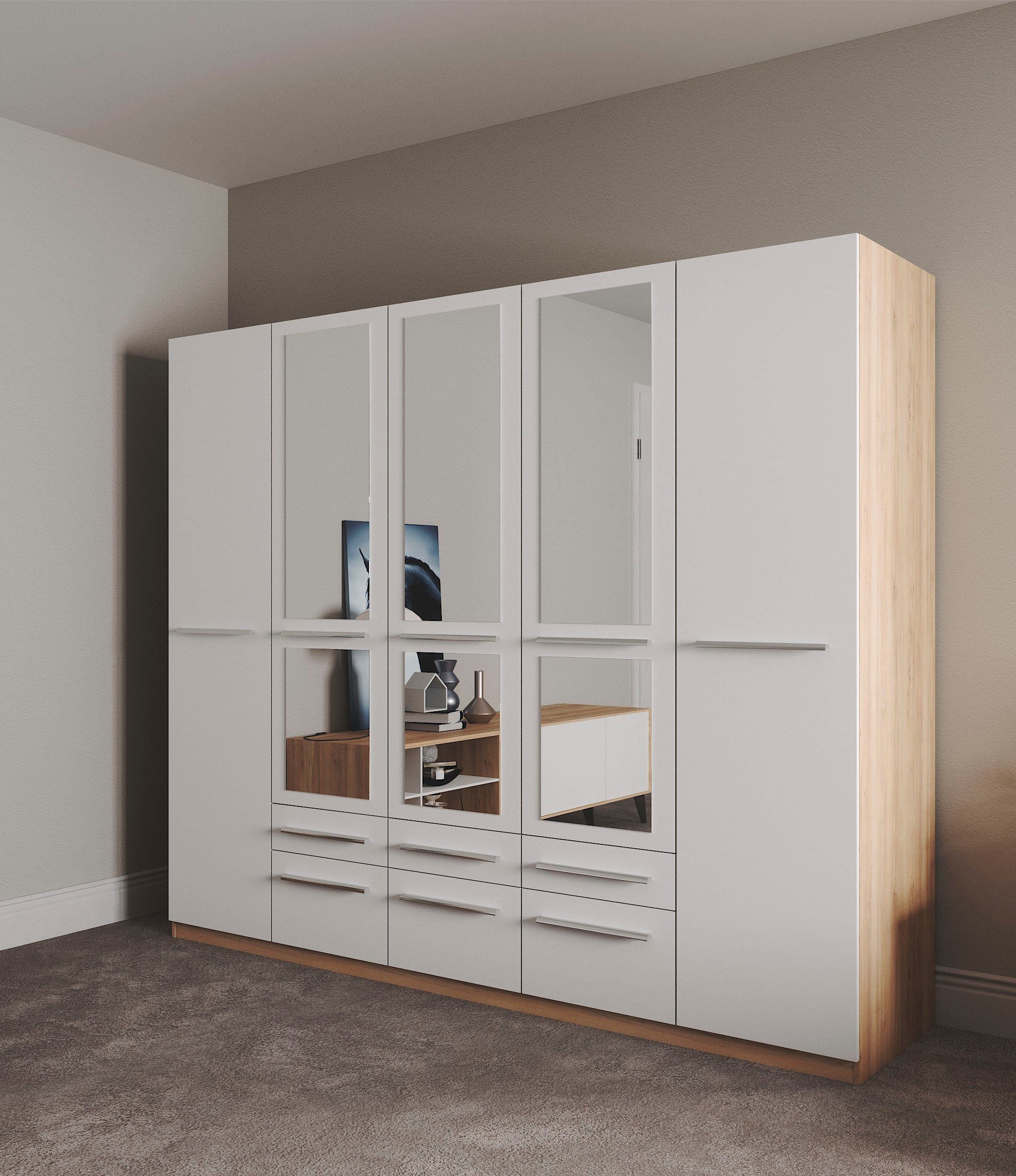 priess Kleiderschrank Schrank Garderobe Wäscheschrank Barcelona in 5 Breiten viel Stauraum, geräumige Schubkästen, mit Spiegel, MADE IN GERMANY