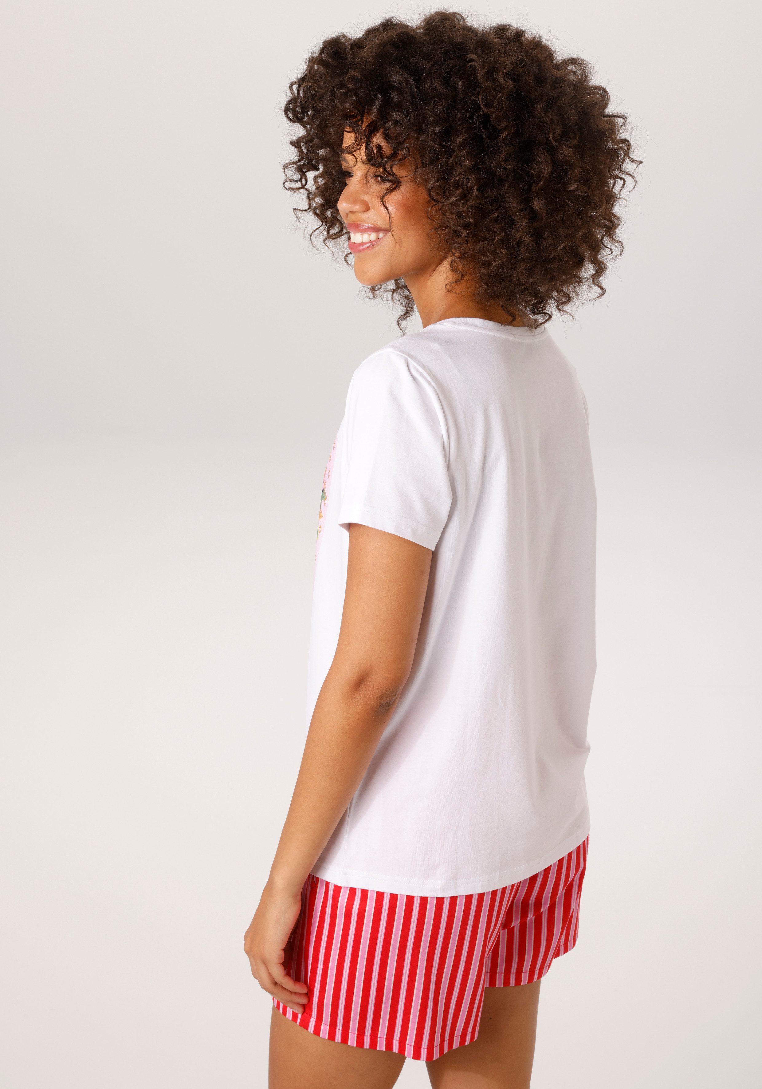 Aniston CASUAL T-Shirt mit goldfarbenem Foliendruck verzierter Frontprint