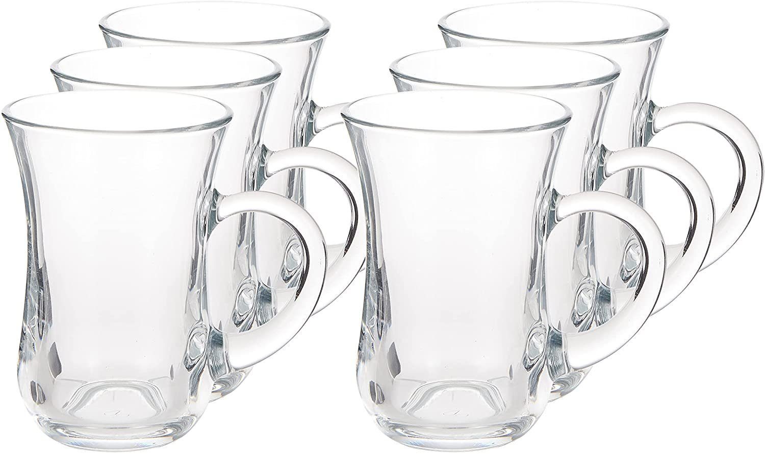 Pasabahce Gläser-Set Pasabahce 55411 Keyif Teegläser mit Henkel 145ml transparent 6 Stück