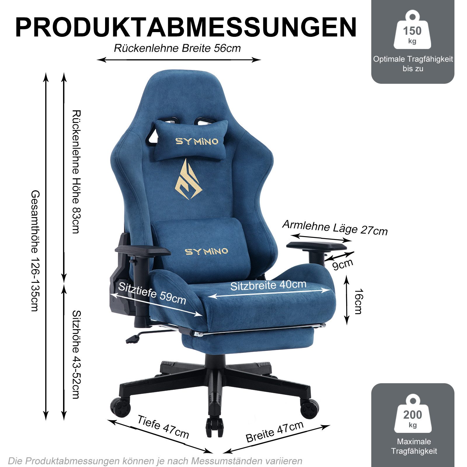 ANDYOU Gaming-Stuhl mit atmungsaktivem Alcantara-Bezug, drehbar, ergonomisc günstig online kaufen