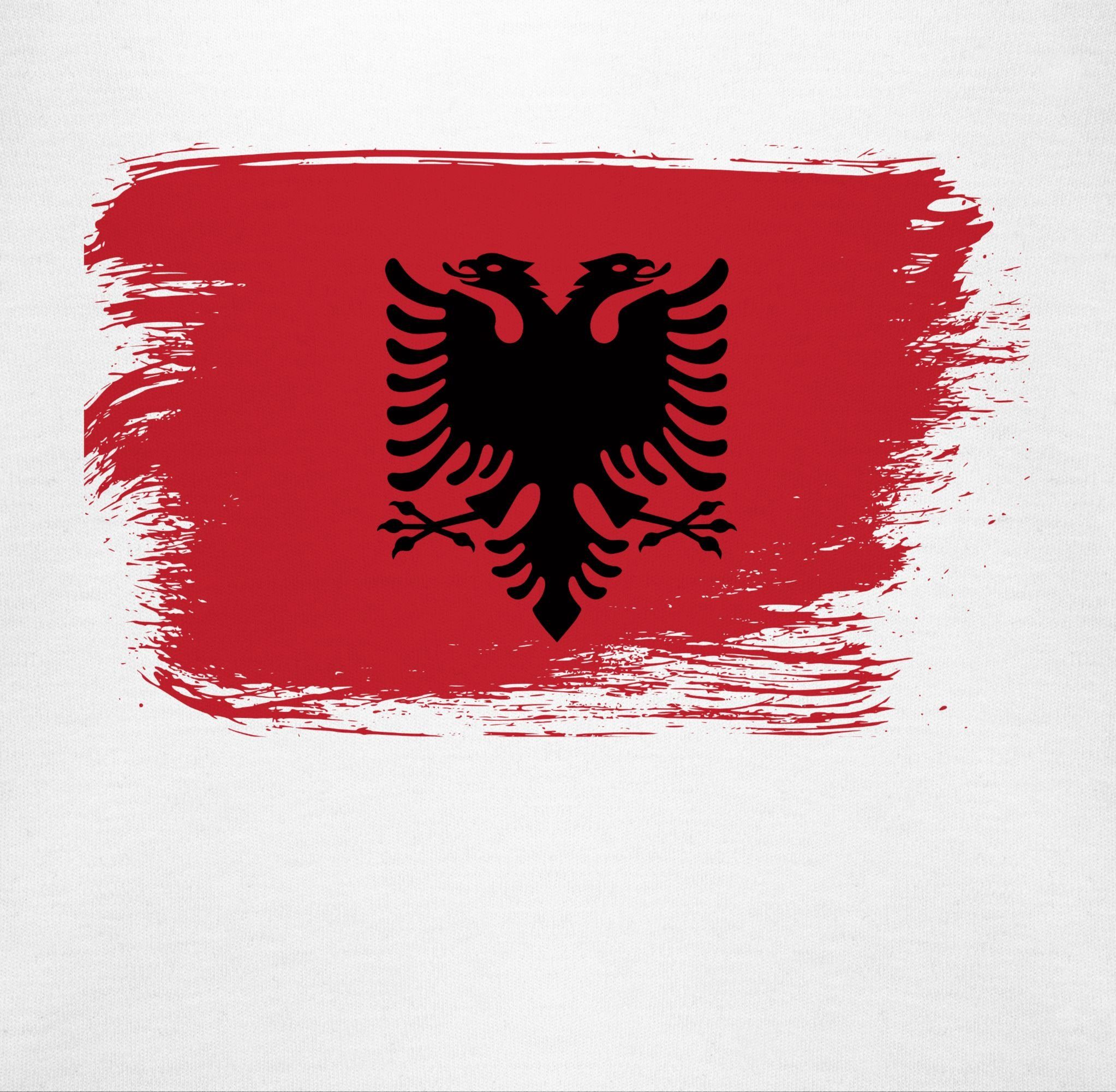 Baby Wappen Flagge Vintage Shirtracer 2 Weiß Shirtbody Albanien Länder