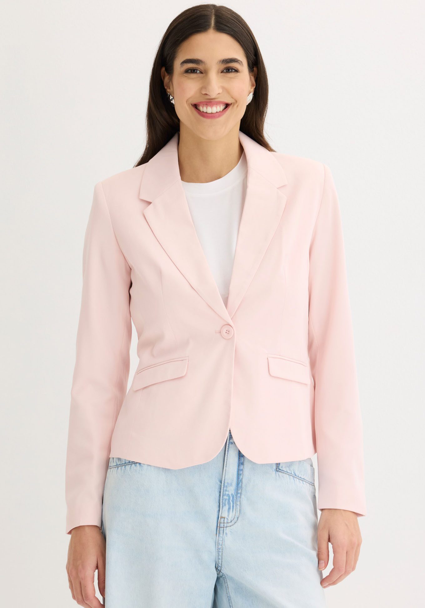 bonprix Kurzblazer eleganter Stil, Slim Fit, aus Polyester und Elasthan