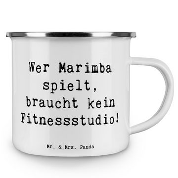 Mr. & Mrs. Panda Becher Marimba Fitness - Weiß - Geschenk, Schlaginstrument, Musik, Trinkbech, Emaille, Liebevolles Design