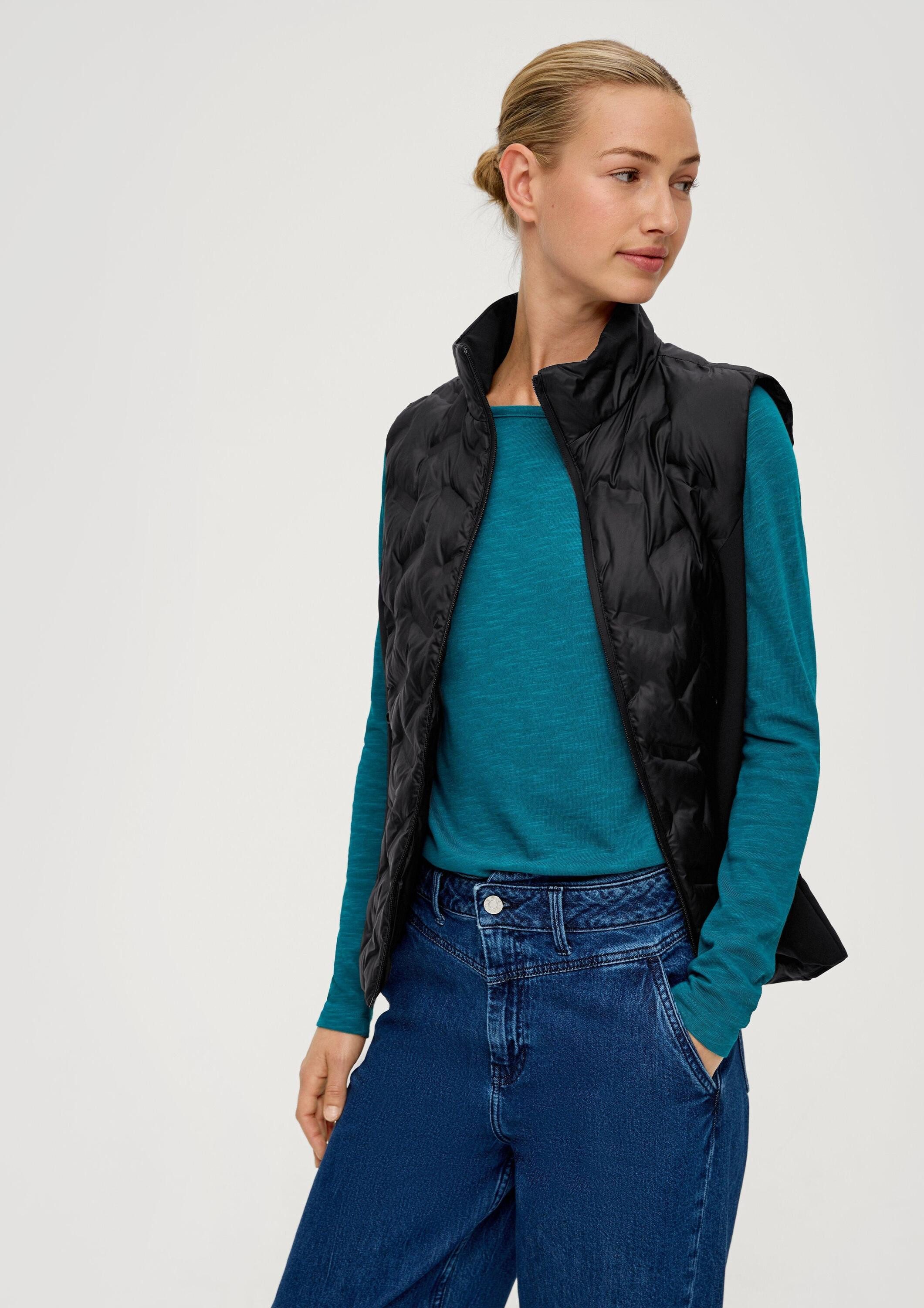 s.Oliver Outdoorjacke Outdoor-Weste Weste im Fabricmix