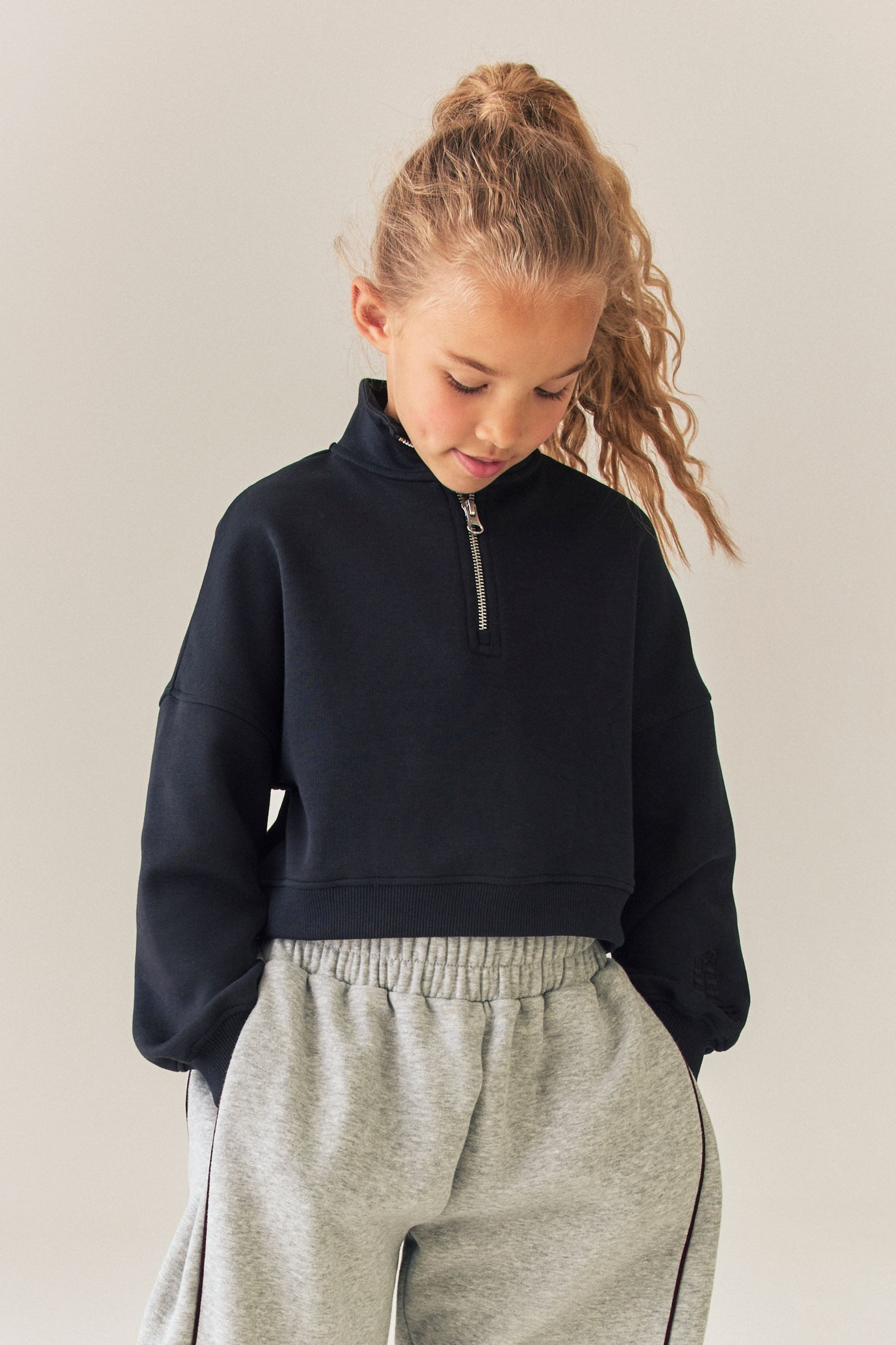 Next Sweater Sweatshirt mit viertellangem Reißverschluss (1-tlg)