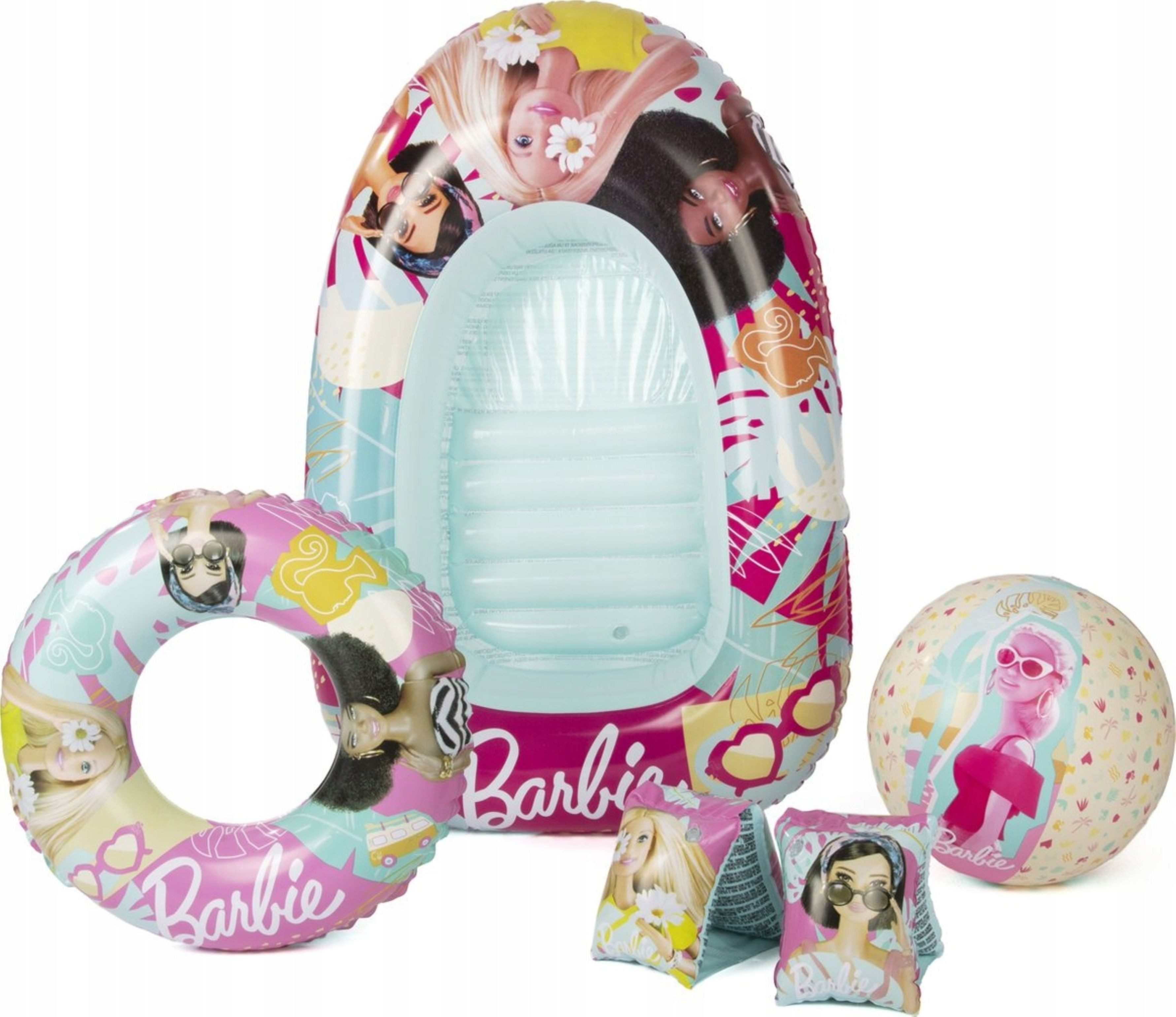 Mondo Schwimmring BARBIE Strandset Schwimmring Schwimmflügel Boot Ball 4-teilig (1-tlg)