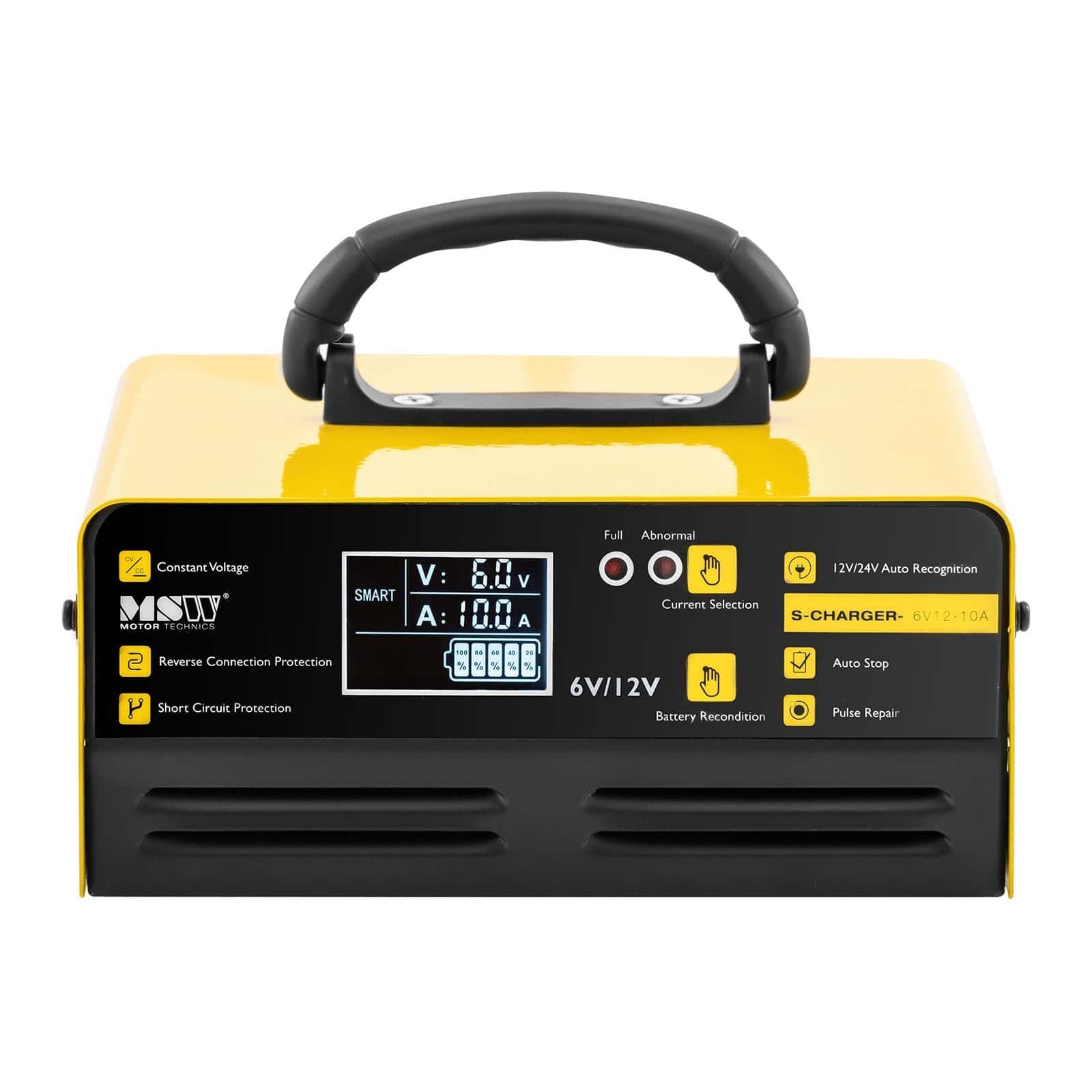 10/10A Autobatterie-Ladegerät smartes 6/12V Autobatterie-Ladegerät Tragbares leistungsstarkes MSW