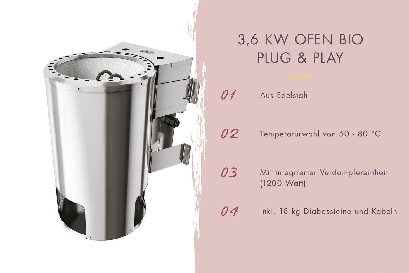 Thumbnail - Karibu Sauna Vivi 1, BxTxH: 155 x 122 x 198 cm, 68 mm, (Set)