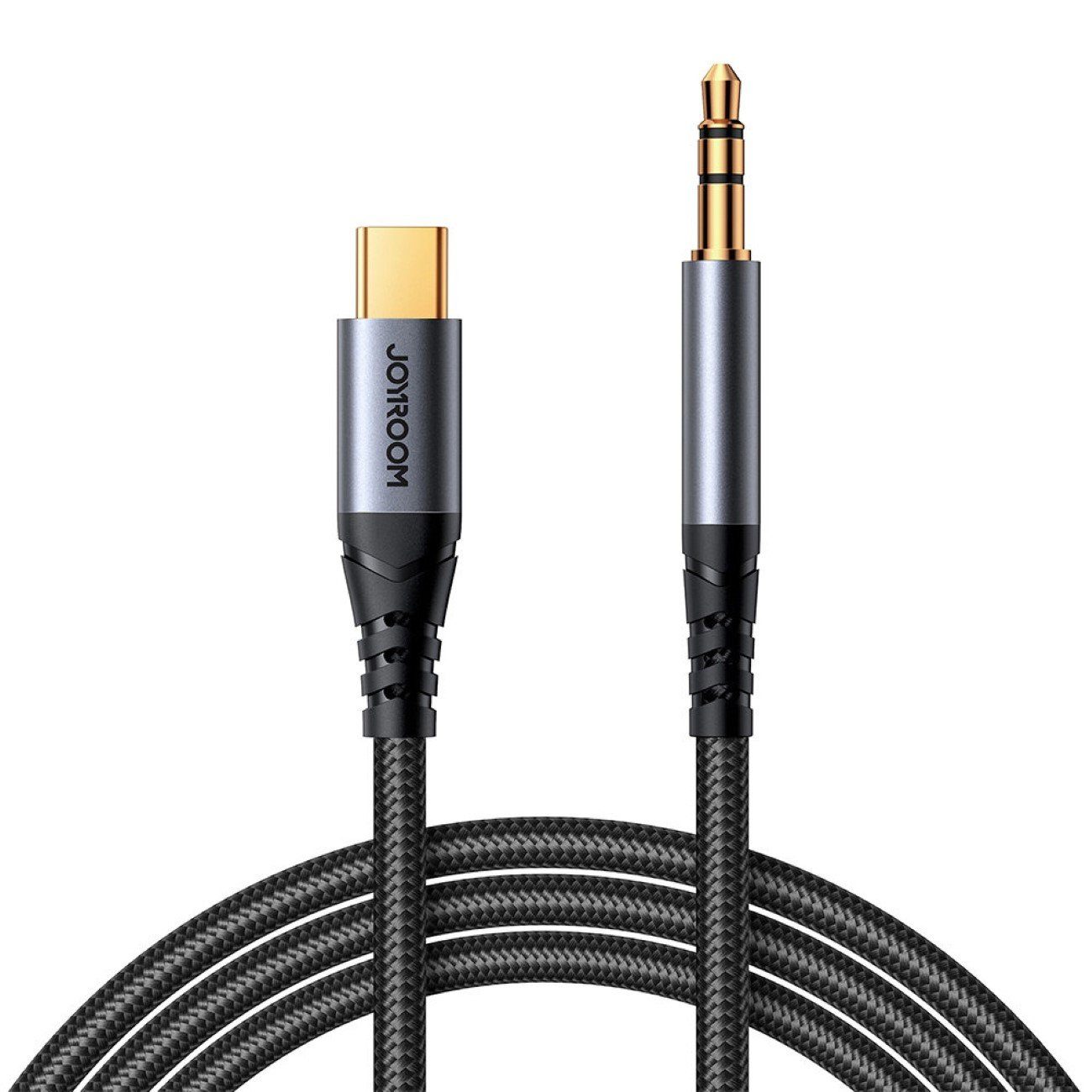 JOYROOM Audiokabel AUX 3,5 mm Miniklinke – USB-C für Telefon 1,2 m schwarz Audio- & Video-Kabel