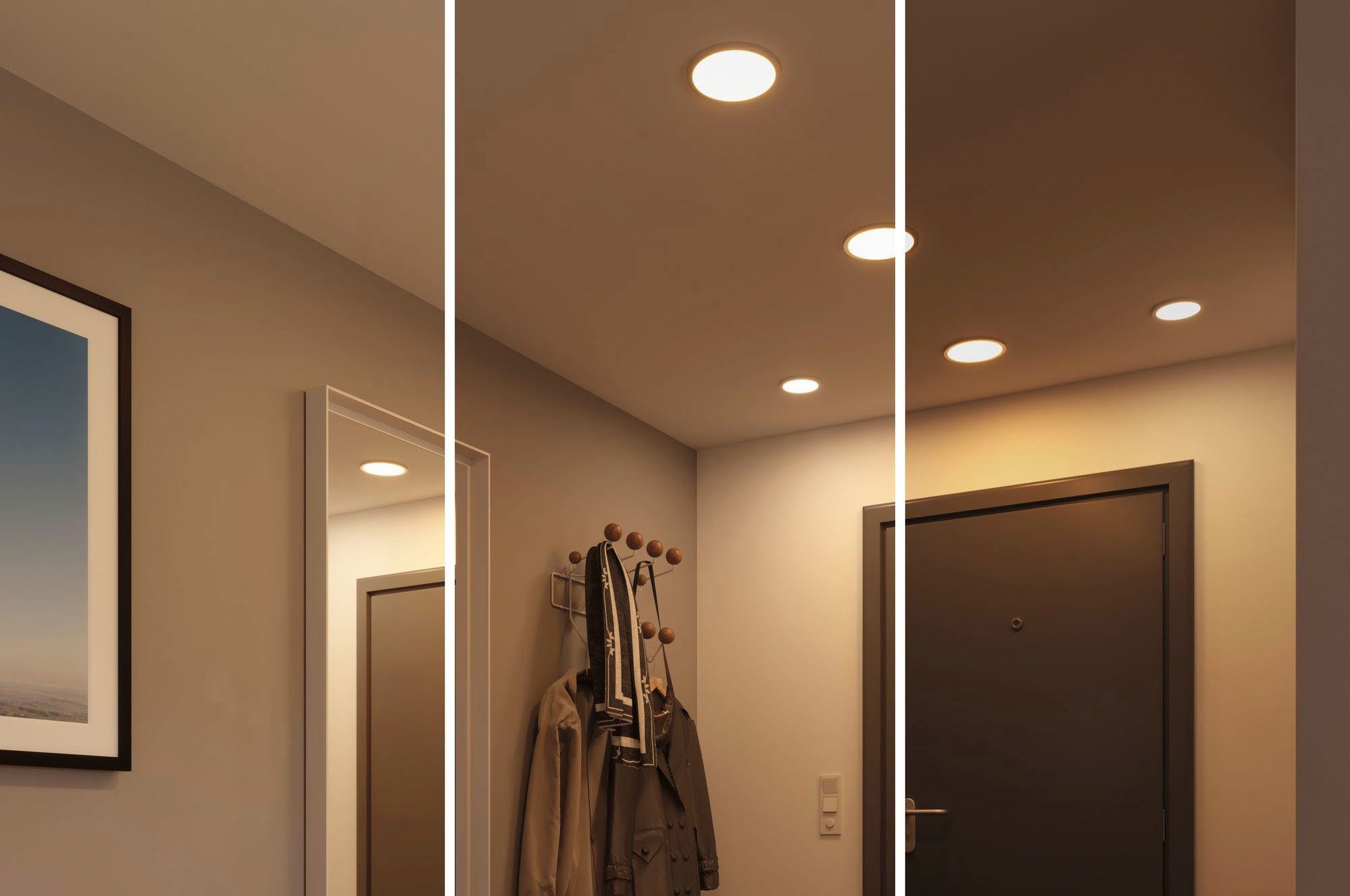 Paulmann LED LED-Modul, integriert, Areo, Einbauleuchte fest Warmweiß, 3-Stufen-dimmbar LED Helligkeitsstufen, mehrere