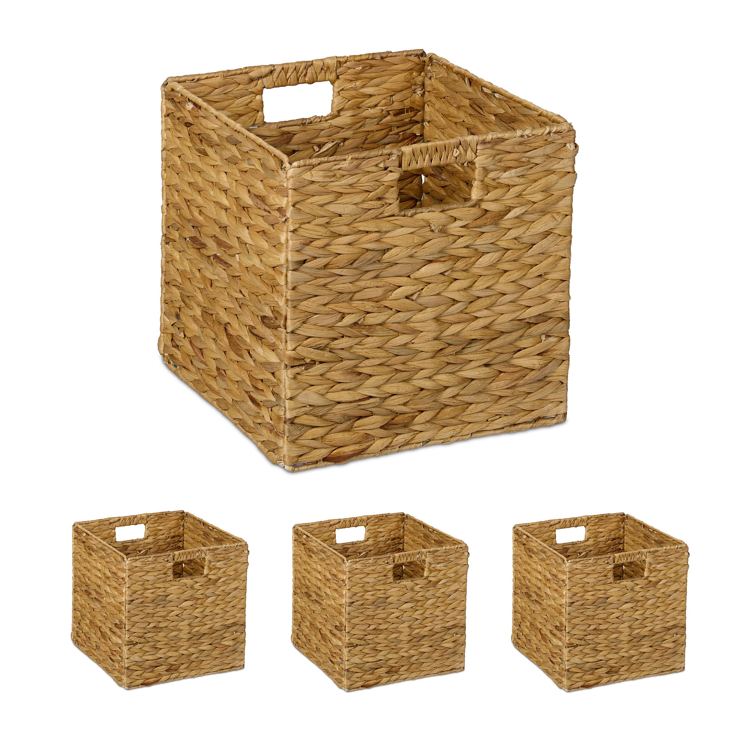 relaxdays Regalkorb Aufbewahrungskorb Wasserhyazinthe im Set günstig online kaufen
