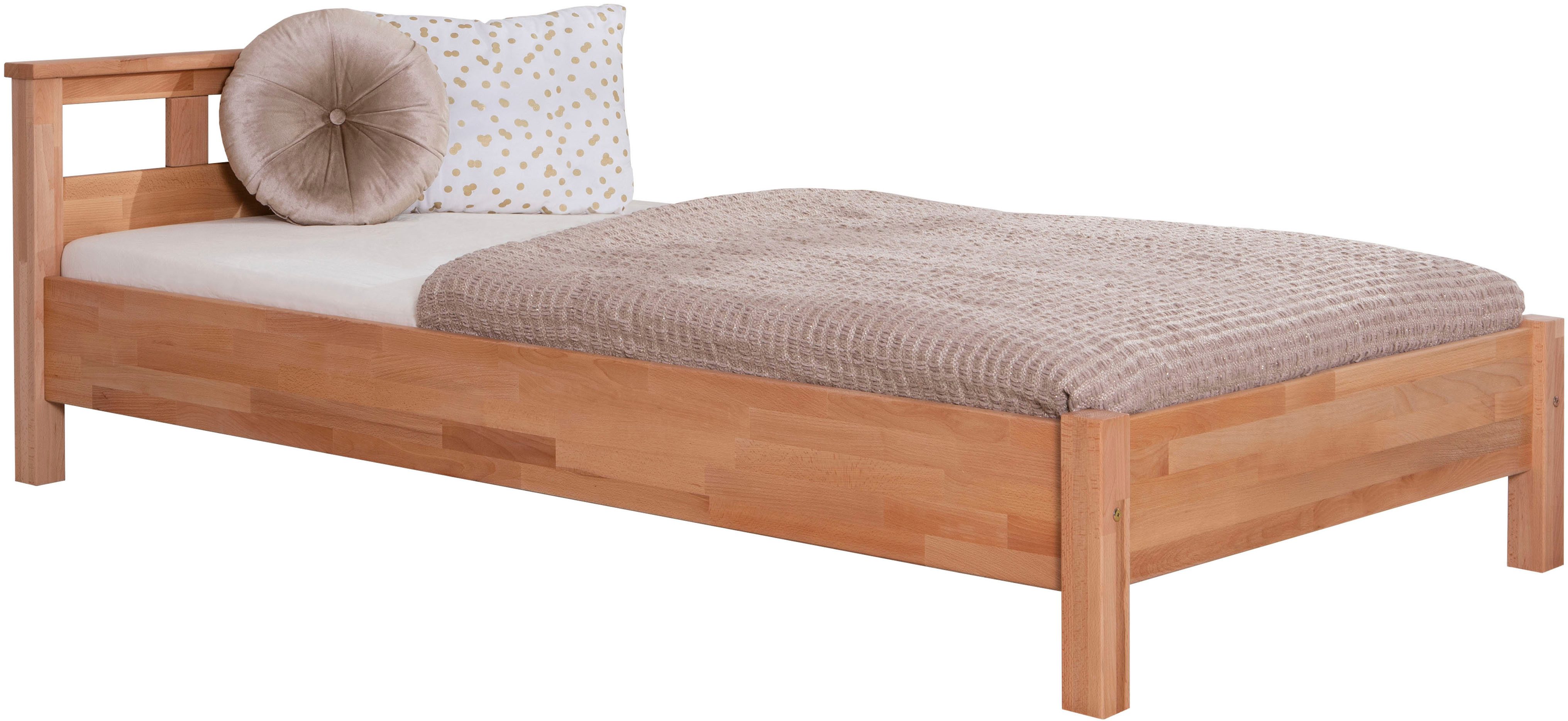 Ticaa Massivholzbett Merci, Doppelbett, aus Buche Massivholz, inkl. Rollrost
