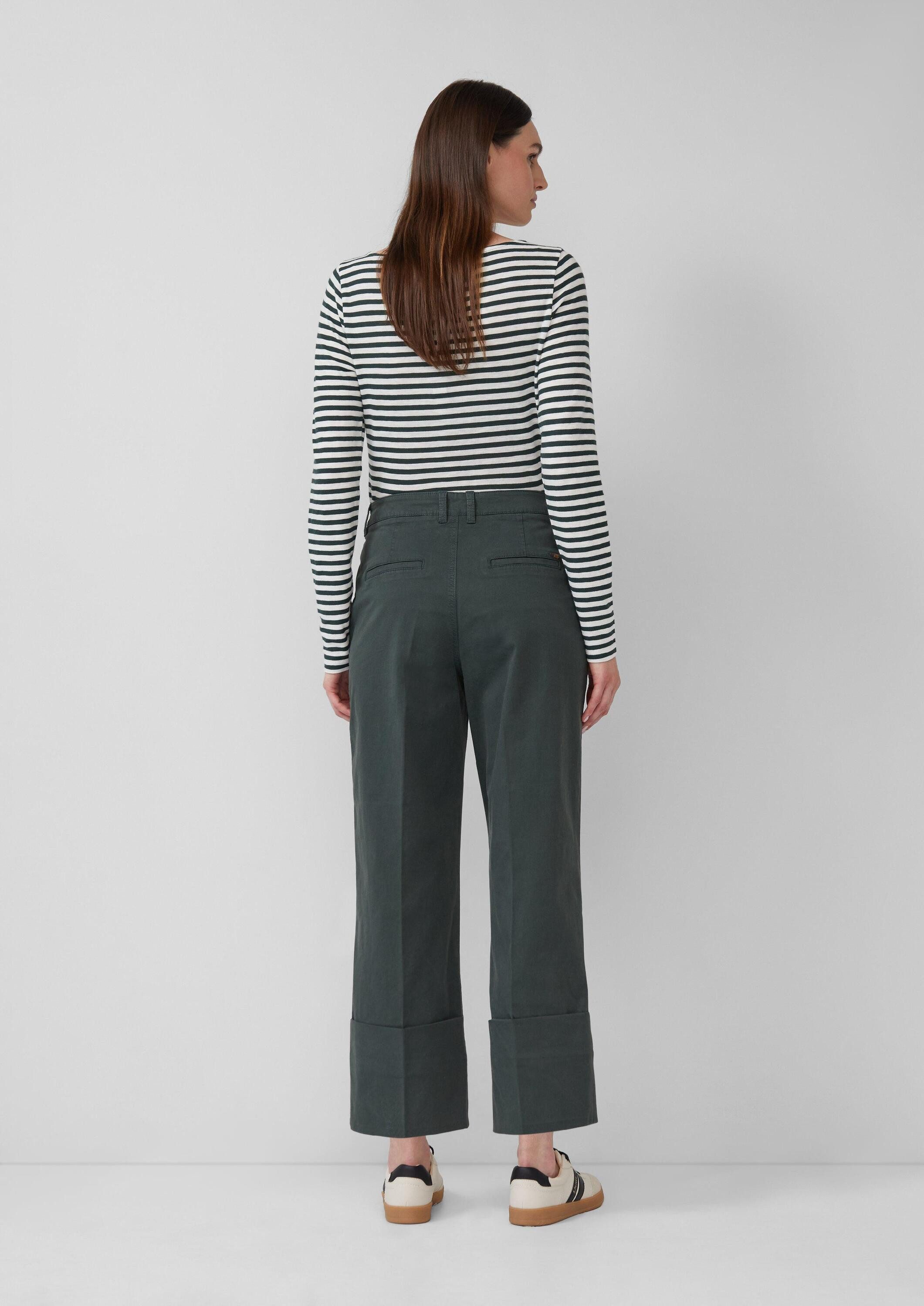 s.Oliver Culotte Hose Baumwoll-Culotte mit Bügelfalte und fixiertem Umschlag