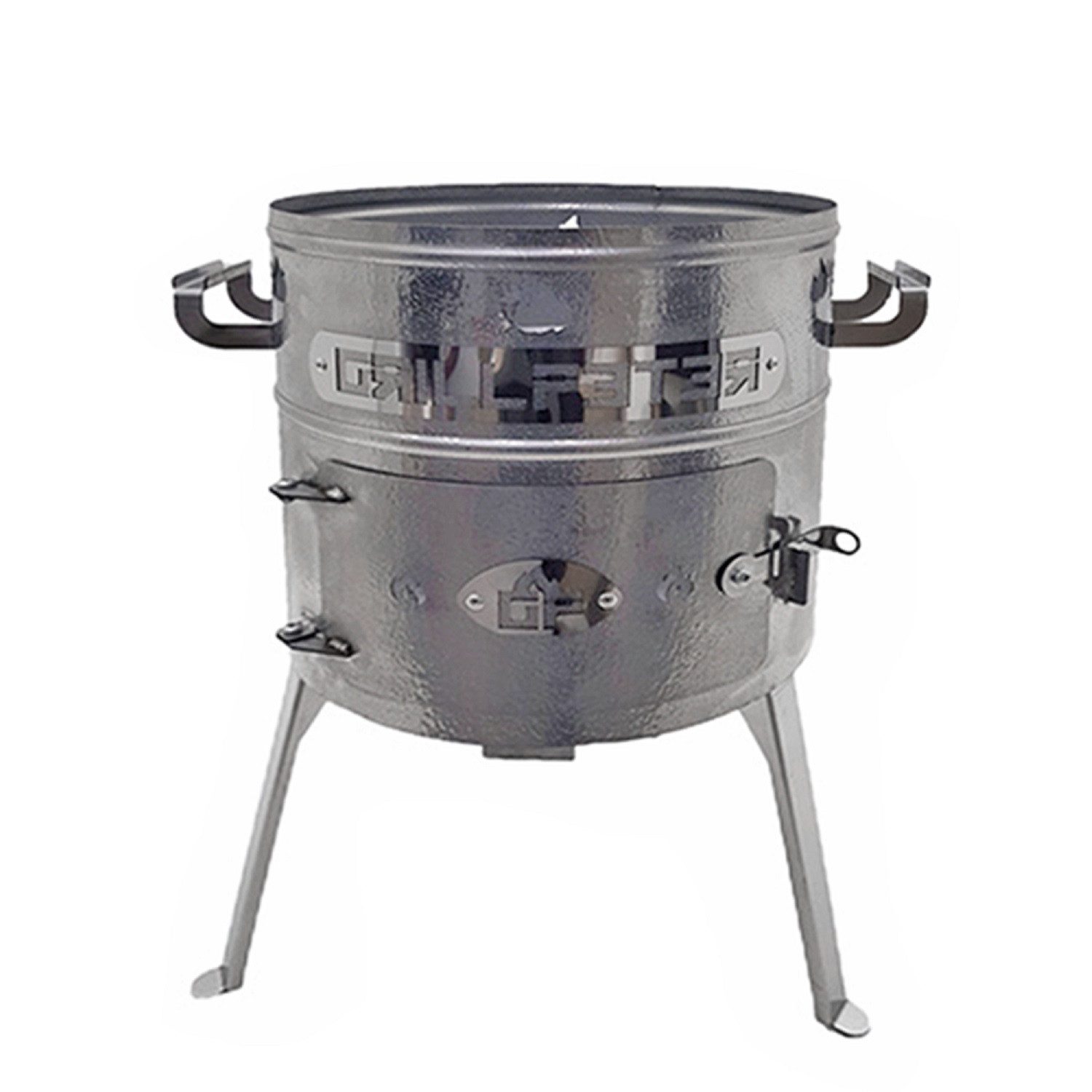 Grillpeter Holzkohlegrill Utschak Aidos Edelstahl 1,5mm geriffelt für Kazan 8-10 Liter