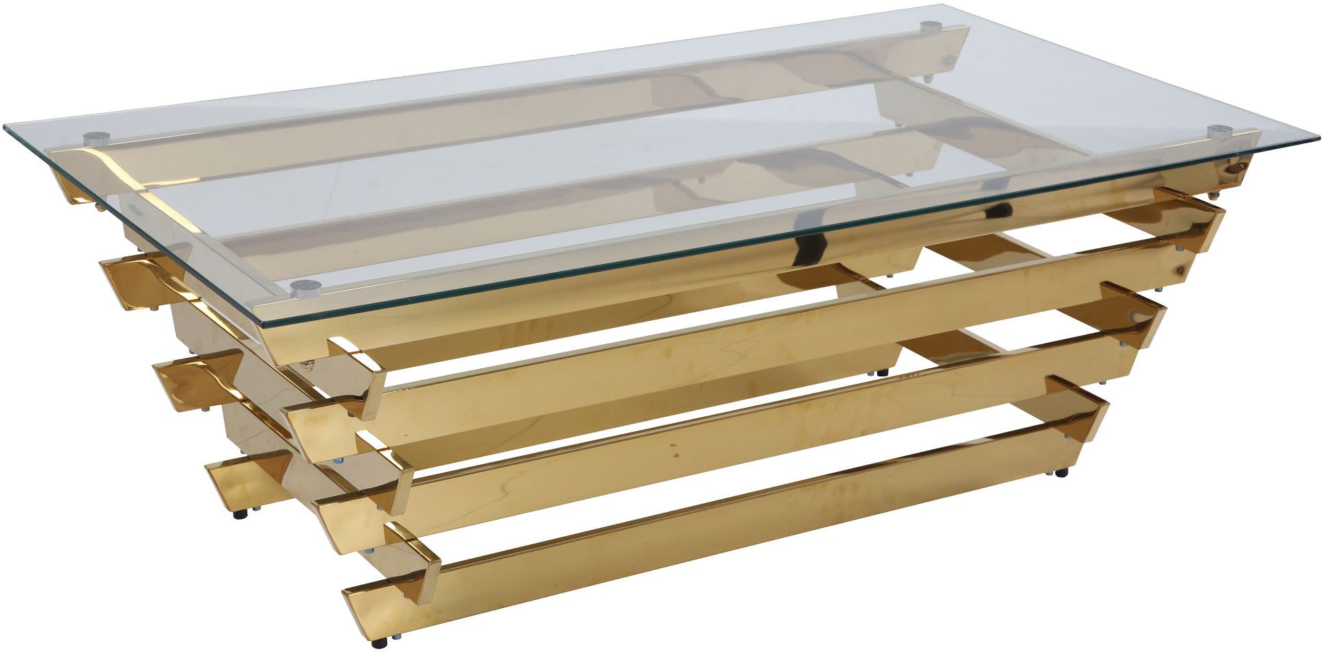 SalesFever Couchtisch Eleganter Tisch für Wohnzimmer, Edles Design-Gestell aus rostfreiem Stahl