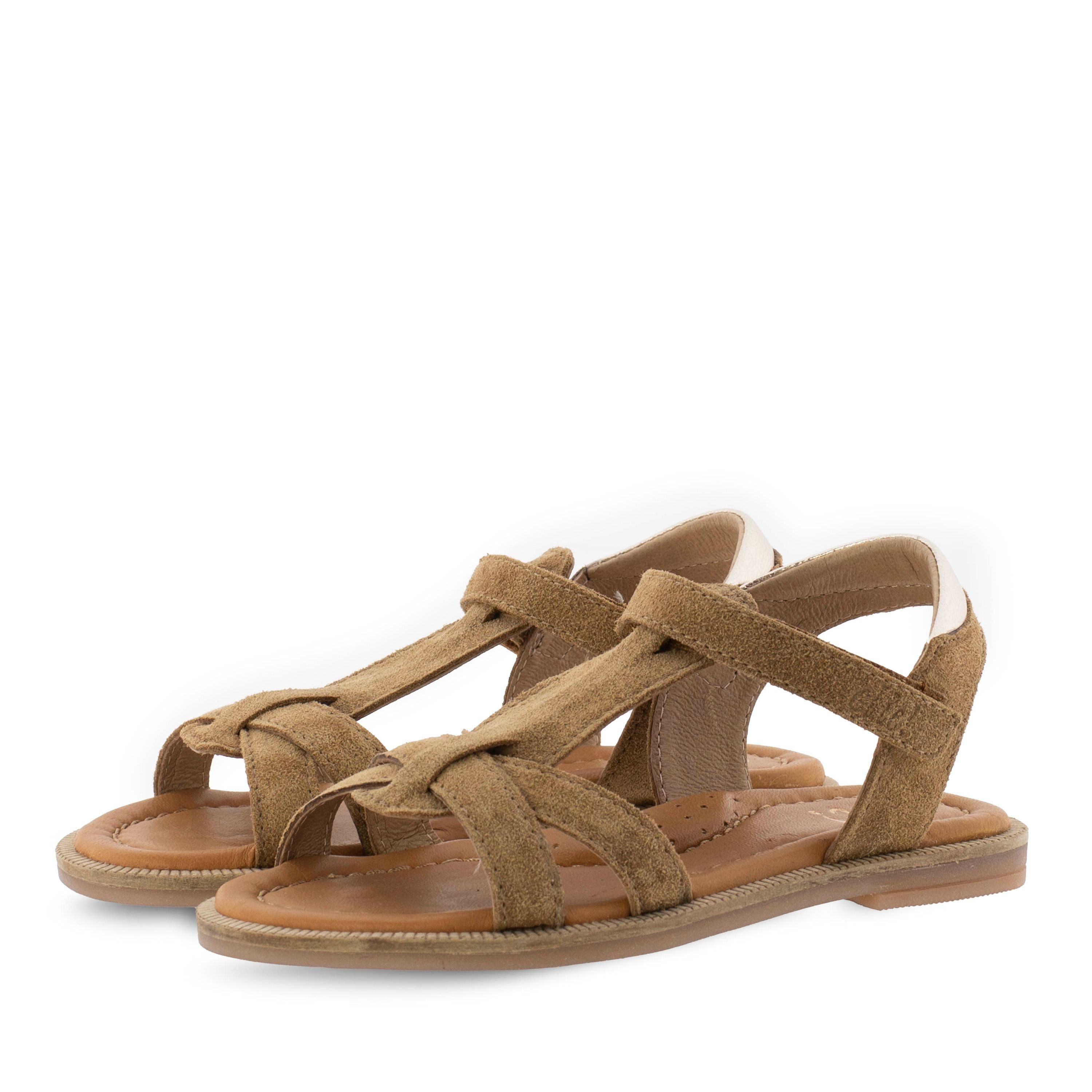 Clic Clic Sandalen Mädchen Klett Leder Braun 20109 Sandalette