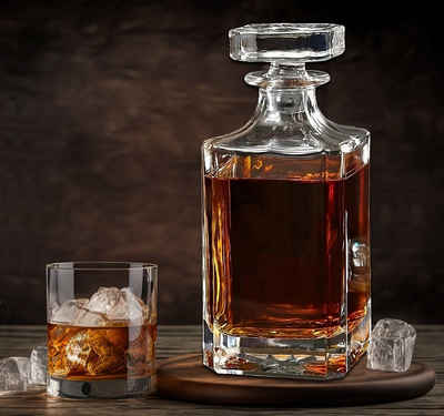 Lasernauten Whiskyglas Whisky Set mit Karaffe und 2, 4 oder 6 Whiskygläsern Geschenk Gläser