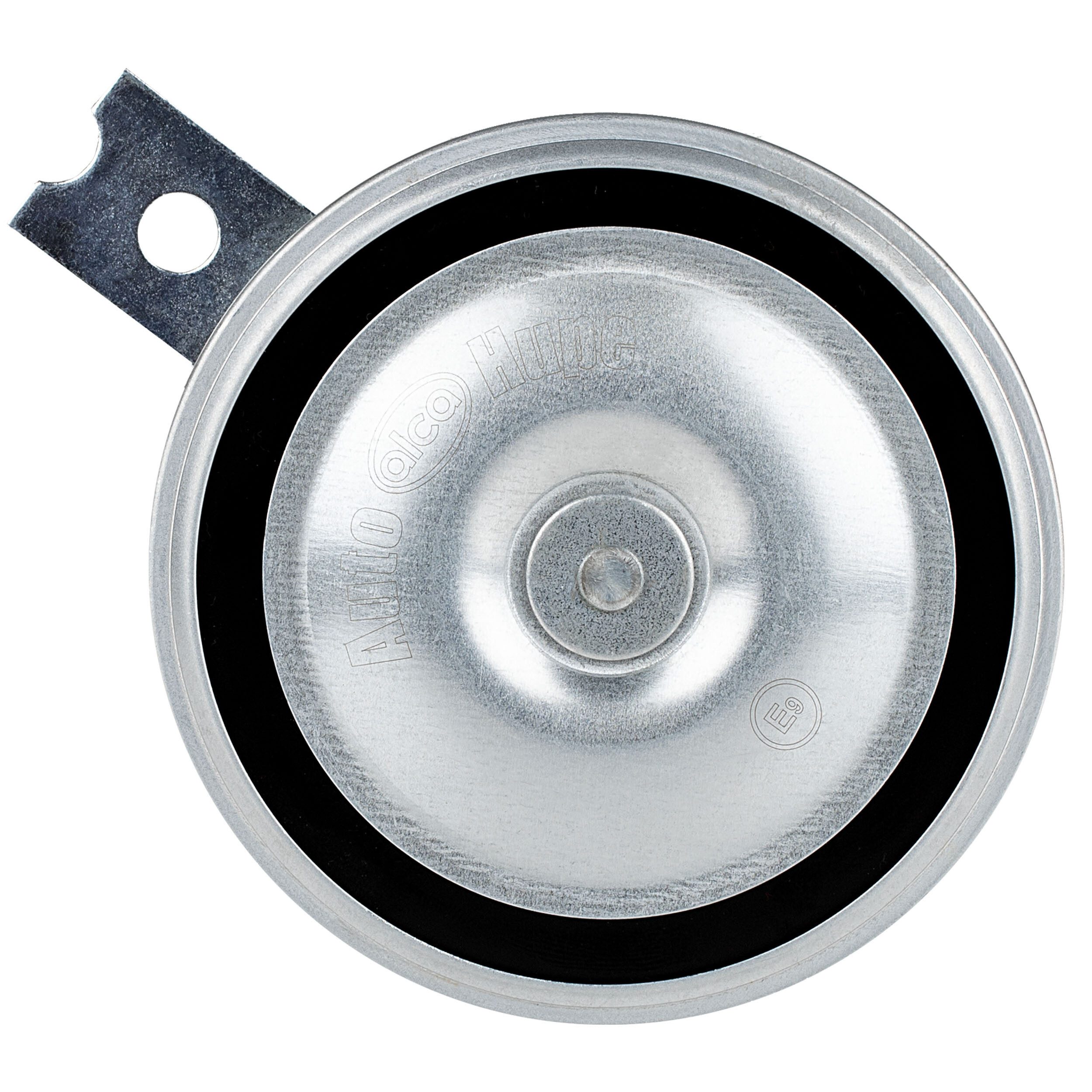 alca Hupe Signalhorn 100 mm 12 V 440 Hz Hochtöner 112 dB silberne Farbe KFZ-Adapter