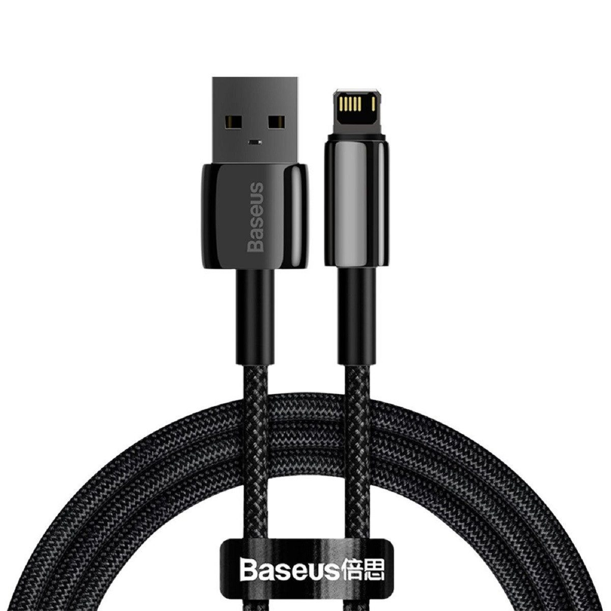 Baseus Baseus USB-Ladekabel kompatibel mit iPhone 2,4 A 1 m schwarz Smartphone-Kabel, (100 cm)