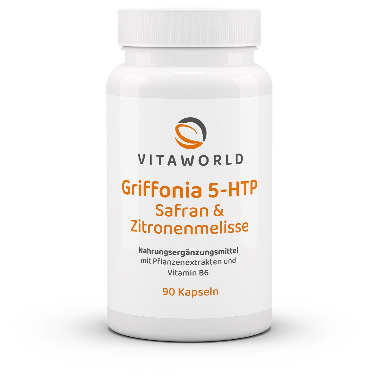 vitaworld Griffonia 5-HTP, Safran & Zitronenmelisse (90 Kps) Kapseln, 90 St., 40,5 g, glutenfrei, lactosefrei, ohne Gentechnik, ohne künstliche Aromen