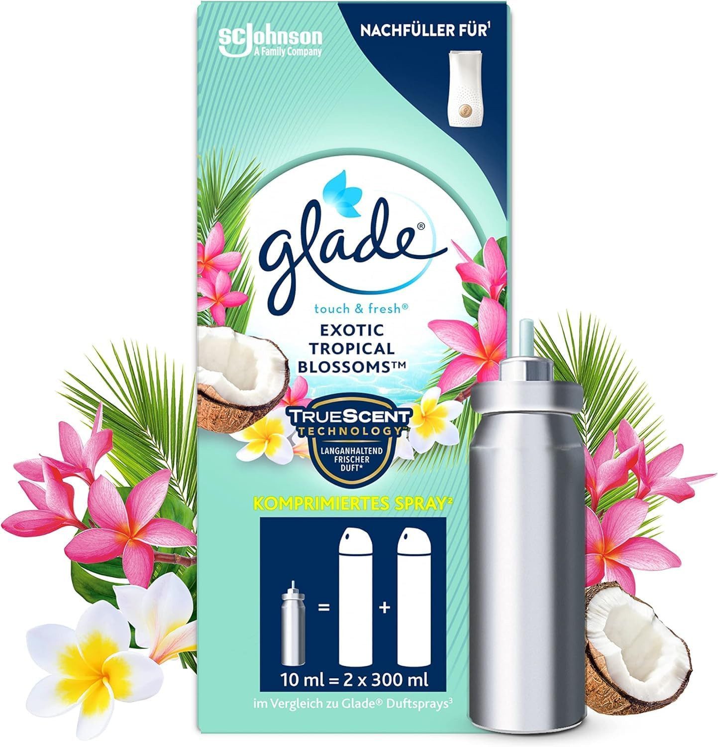 Glade Raumduft Touch & Fresh Nachfüller, Exotic Tropical Blossoms, 10 ml