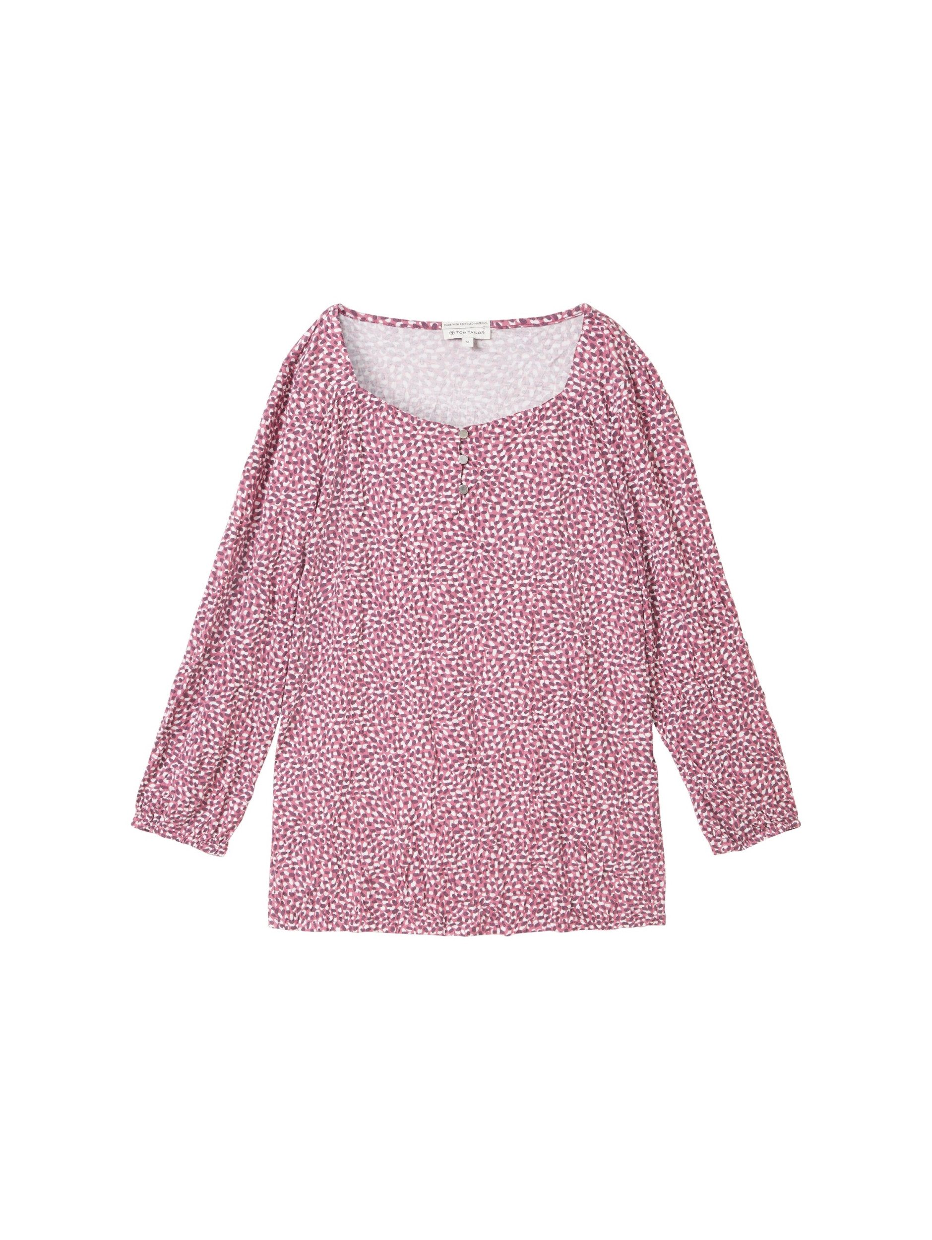 Langarmshirt T-shirt crincle alloverprinted
