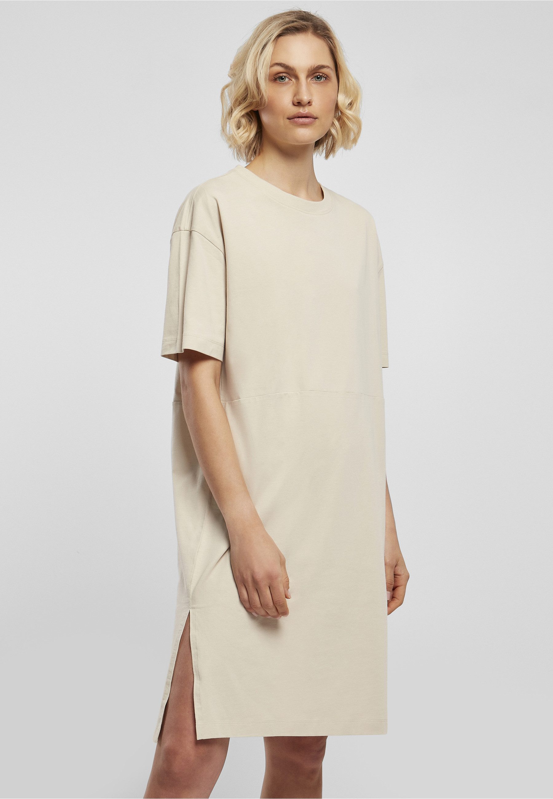 URBAN CLASSICS A-Linien-Kleid Urban Classics Damen Ladies Organic Oversized Slit Tee Dress (1-tlg)