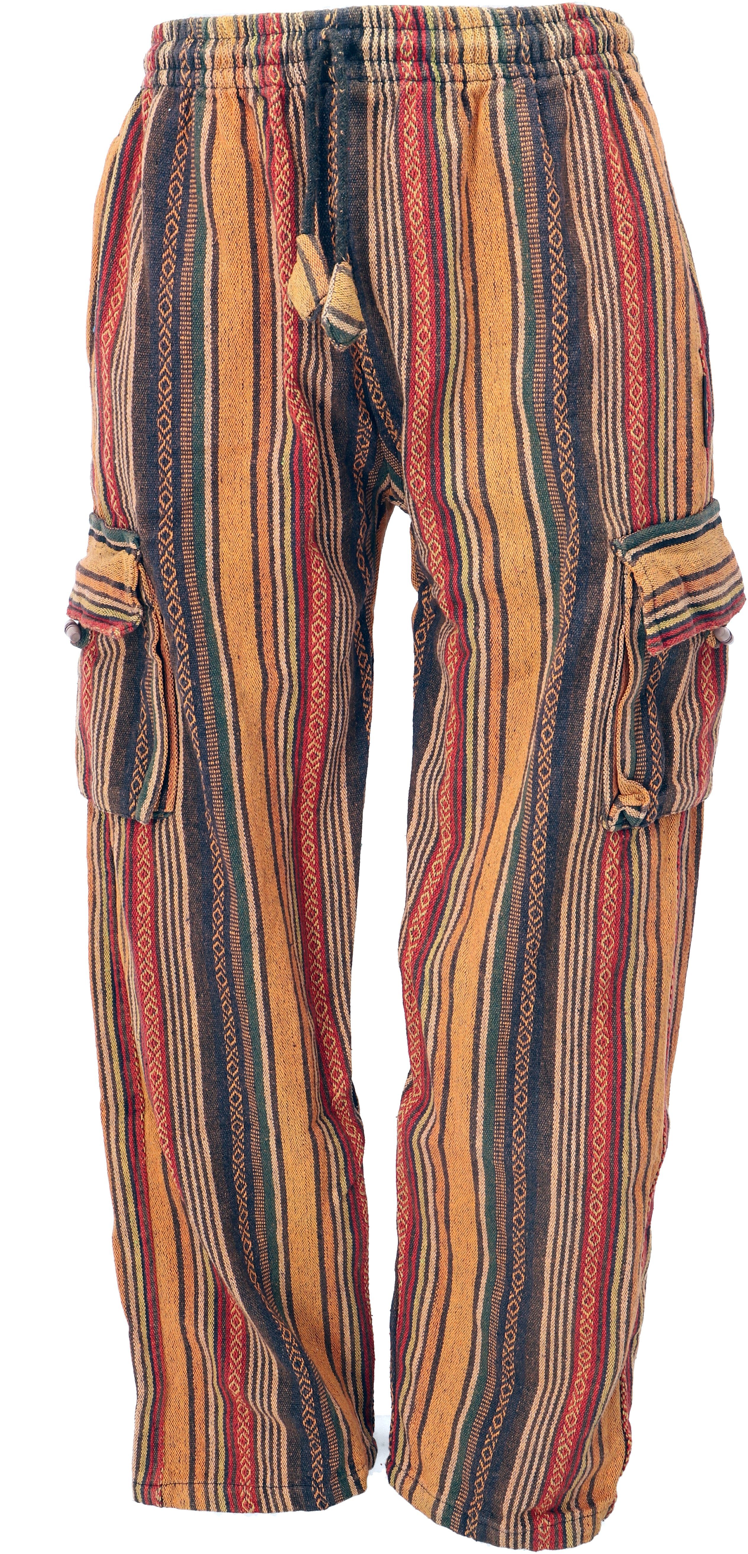 Guru-Shop Relaxhose Wohlfühlhose, Goa Hose, Ethno Style, alternative Hose - Loose orange fit Bekleidung Hippie