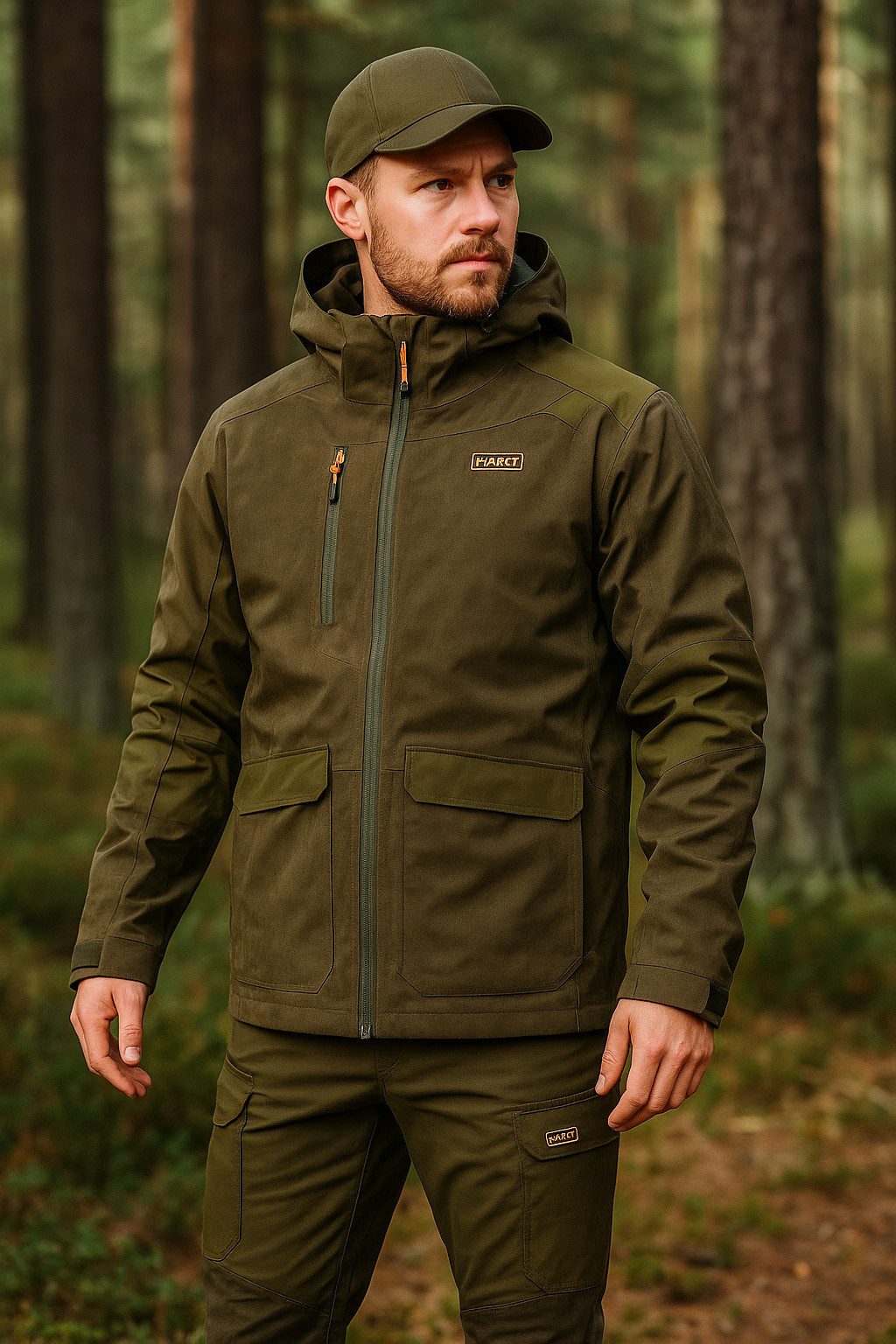 Hart Winterjacke Funktionsjacke "Red Deer" oliv wasserdicht Jagdjacke Herren Oefele