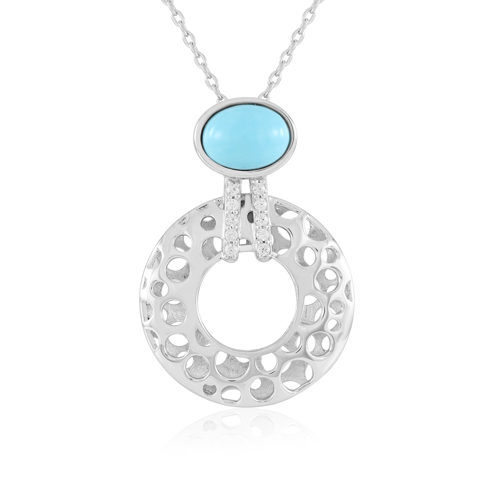 Cavill Silberkette Halskette aus Sterlingsilber mit Türkis von de Melo (1-tlg)