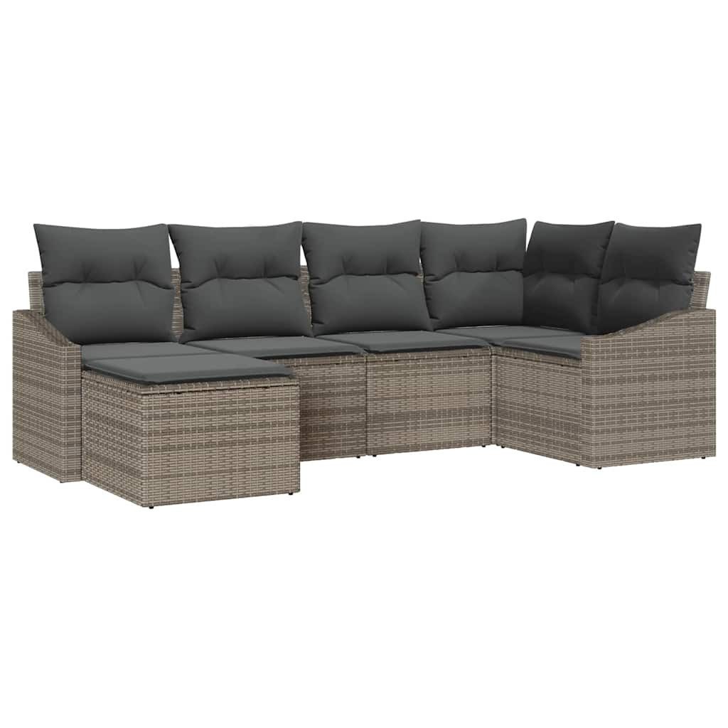 vidaXL Loungesofa Garten Essgruppe 6 stk. Grau, 6 Teile