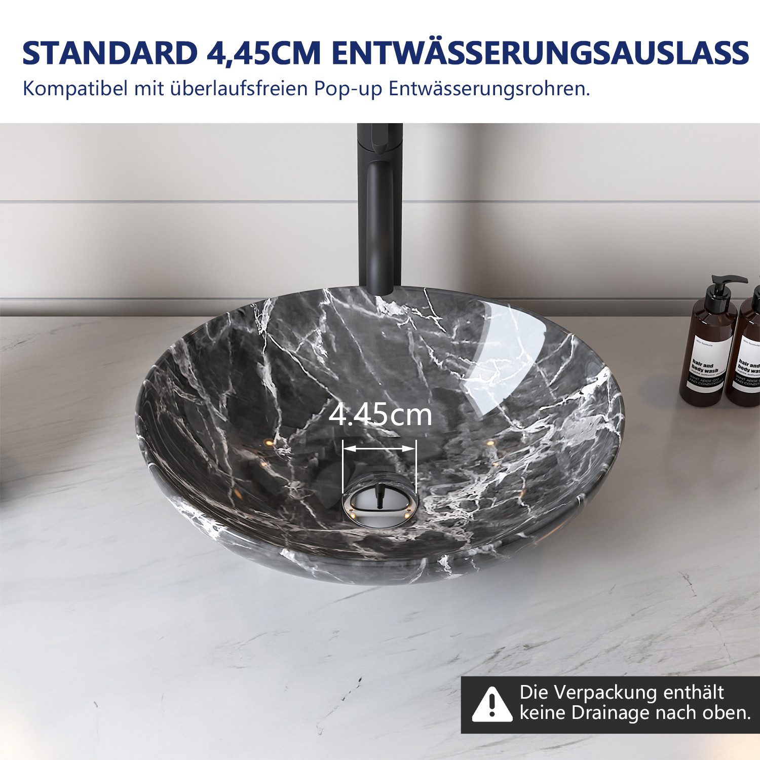 DeerValley Aufsatzwaschbecken DeerValley Oval Keramik Aufsatzwaschbecken Badezimmer Gäste-WC 40x33cm (Packung, ohne Armatur und Ablaufgarnitur), Ovale Keramik-W – Bild 4 von 5
