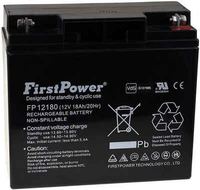 FirstPower »FirstPower Blei-Gel Akku FP12180 12V 18Ah VdS ersetzt Panasonic LC-XD1217PG« Bleiakkus 18000 mAh (12 V)