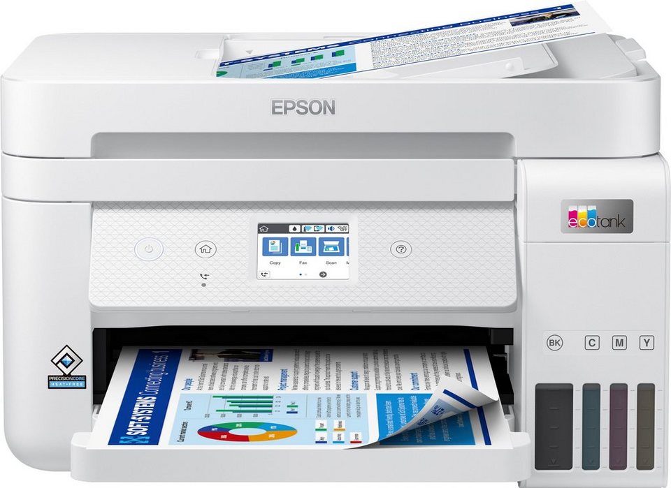 Epson EcoTank ET-4856 Tintenstrahldrucker, (LAN (Ethernet), WLAN (Wi-Fi),  Wi-Fi Direct), DIN-A4-Multifunktionsdrucker: Drucken, Kopieren, Scannen,  Faxen