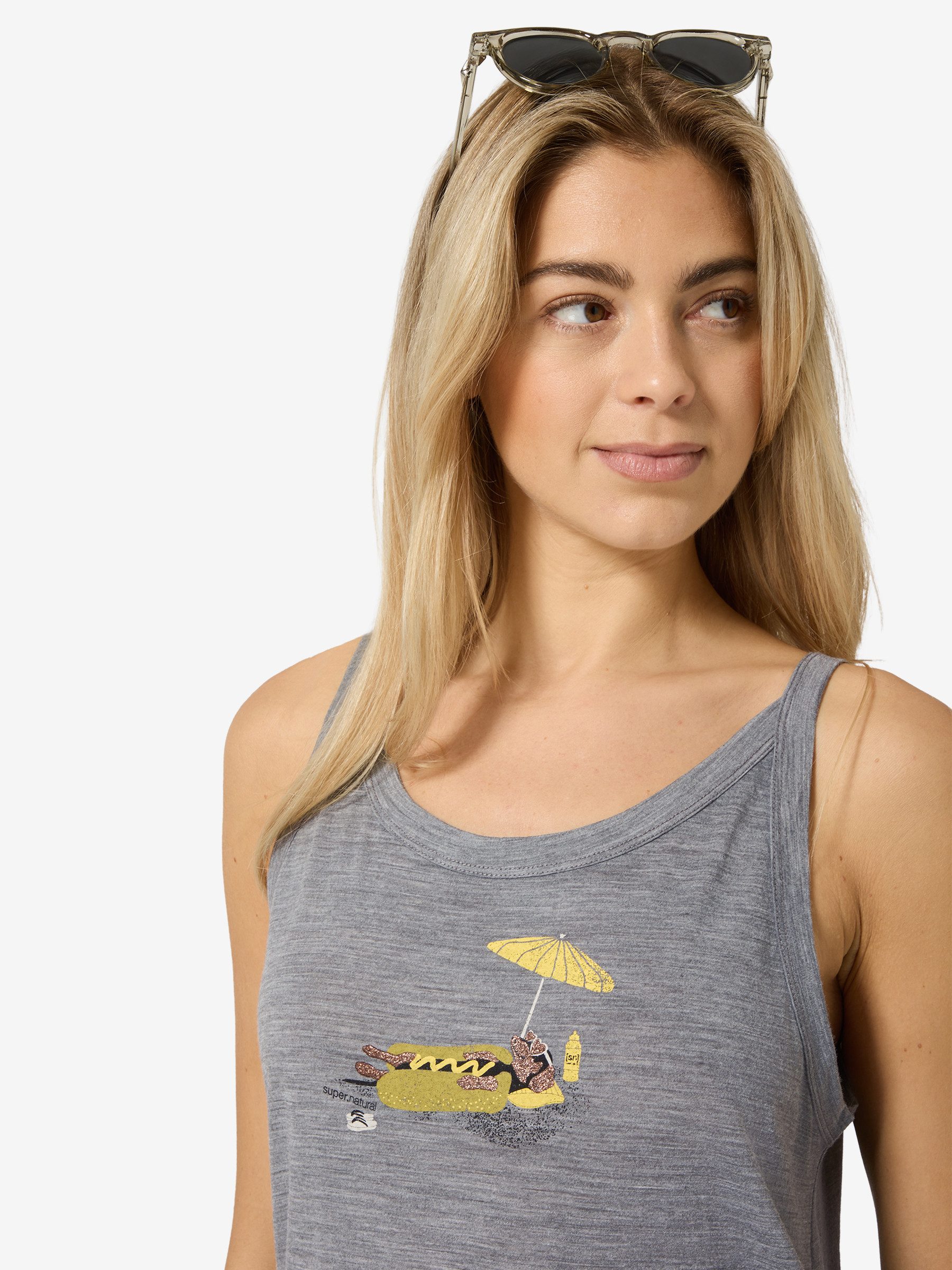 SUPER.NATURAL Sweatkleid für Damen,Merino W HOT DOG DRESS mit Tier-Motiv, a günstig online kaufen