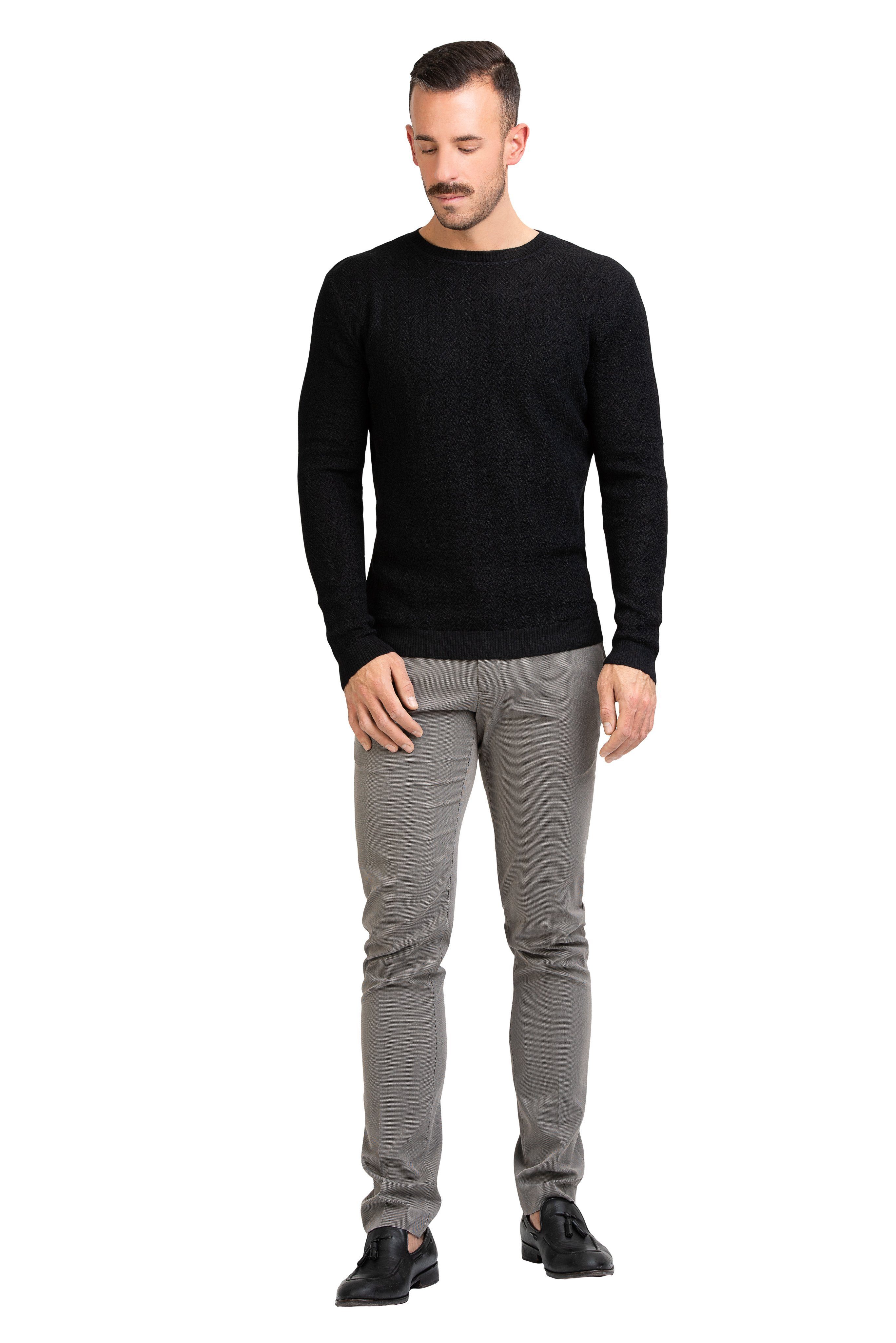 Posh Gear Rundhalspullover Posh Gear Herren Pullover Maglia aus Alpakawolle… 70% Lamawolle, 30% Seide